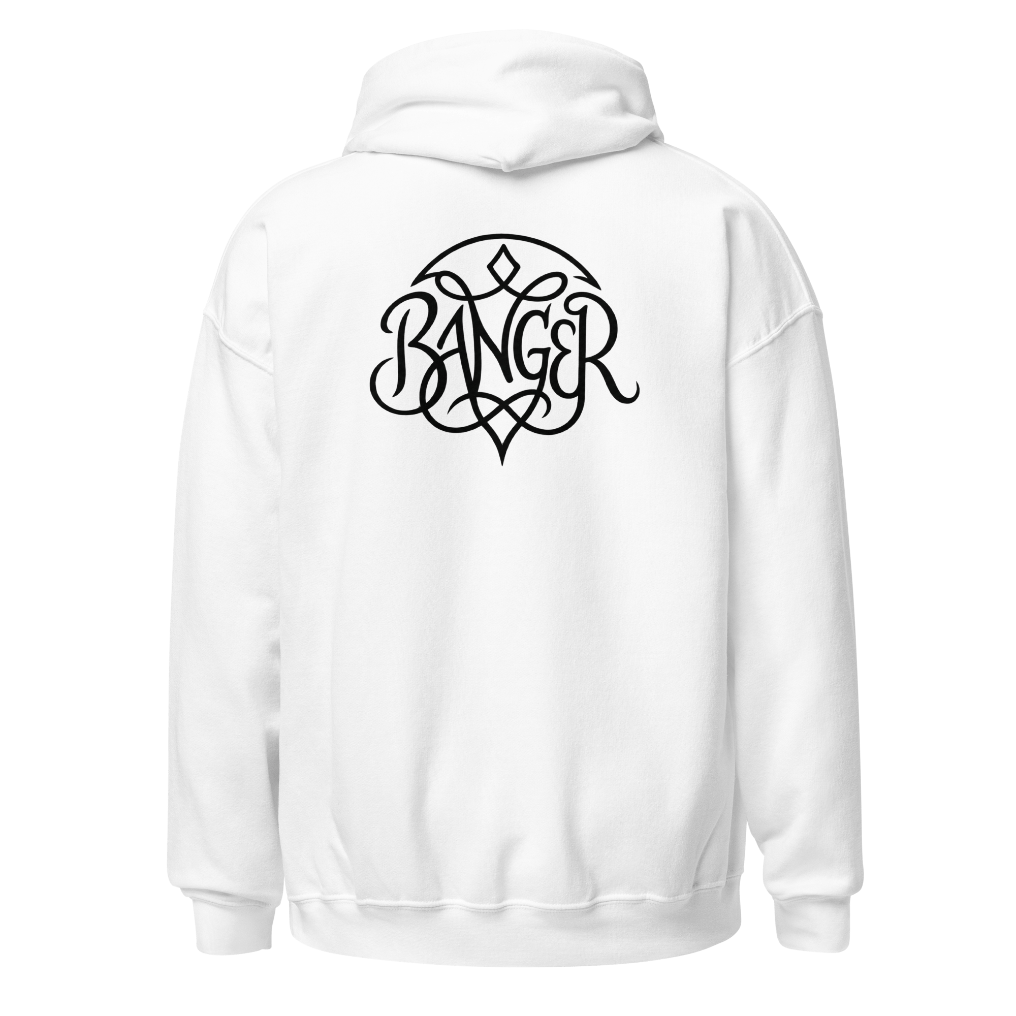 Banger Script - Unisex Heavy Blend Hoodie Black S - BangerBay