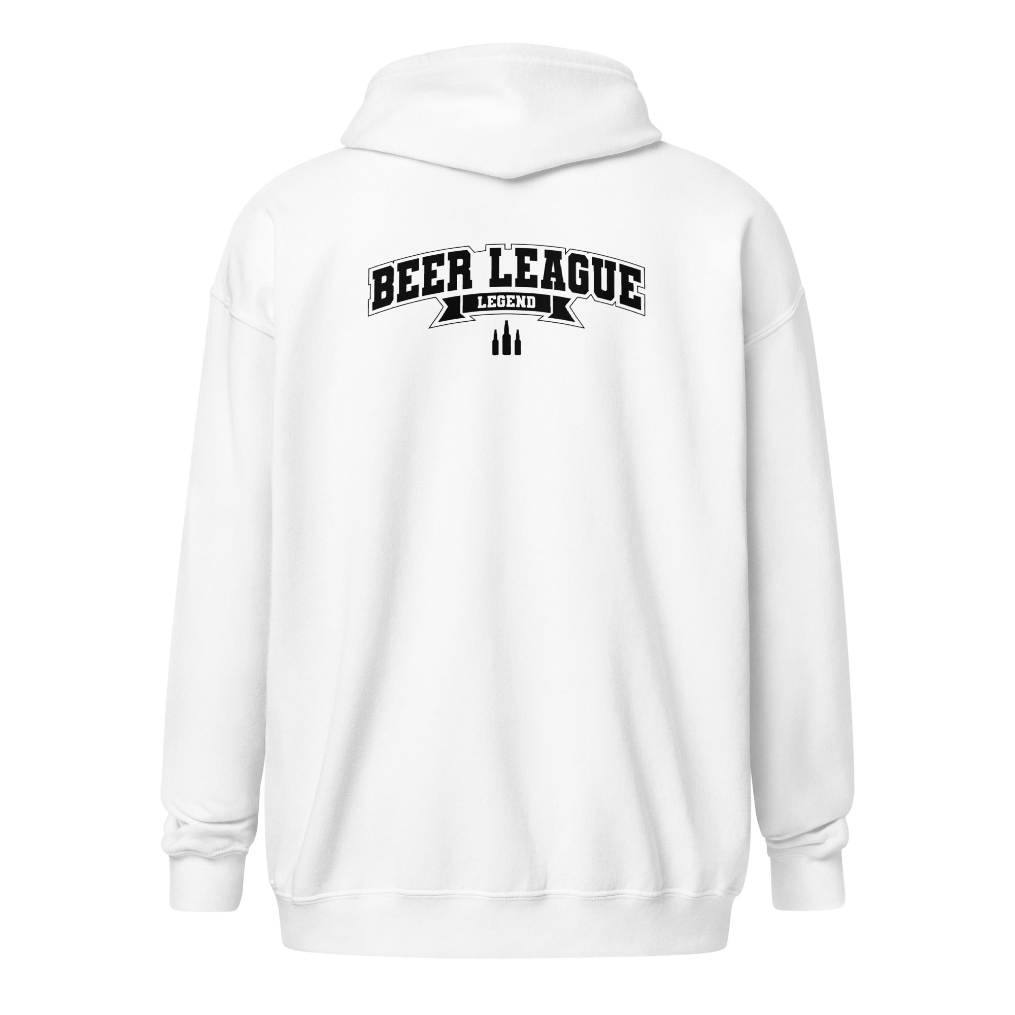 Beer League Legend - Unisex Heavy Blend Zip Hoodie Black S - BangerBay