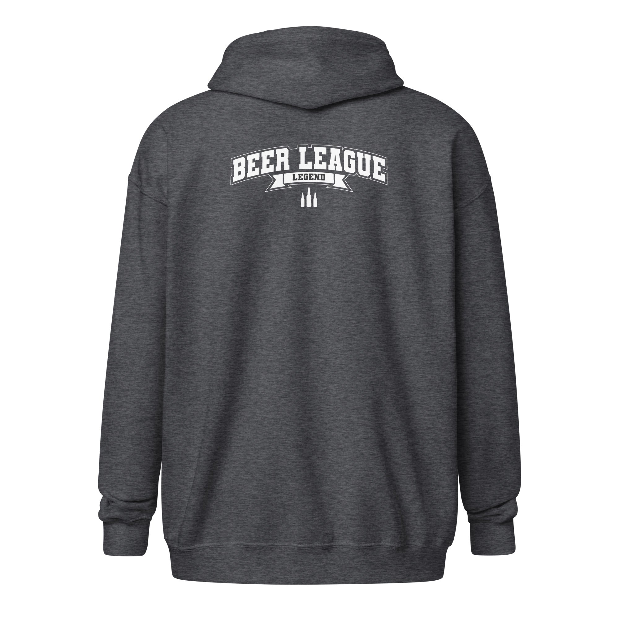 Beer League Legend - Unisex Heavy Blend Zip Hoodie Black S - BangerBay