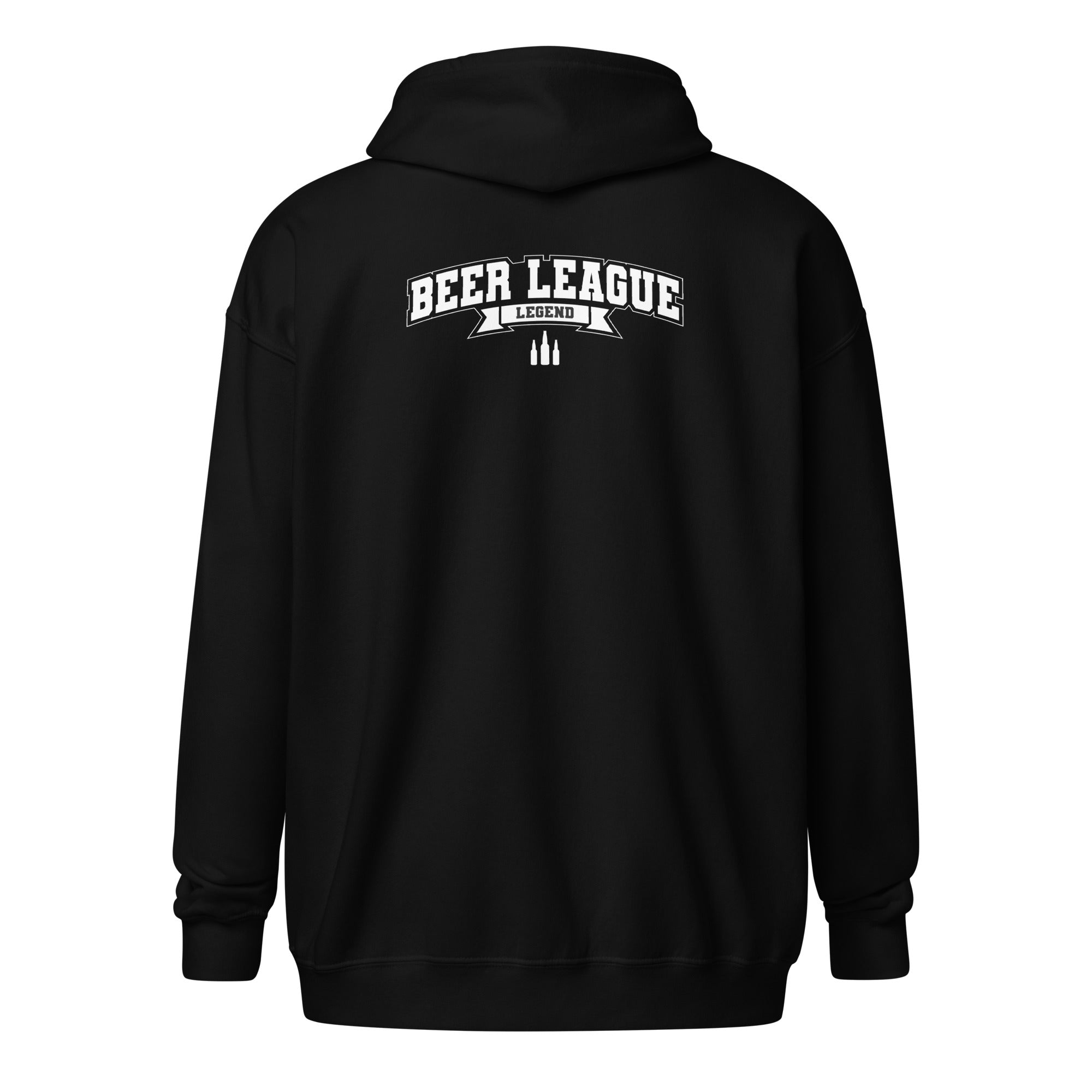 Beer League Legend - Unisex Heavy Blend Zip Hoodie Black S - BangerBay