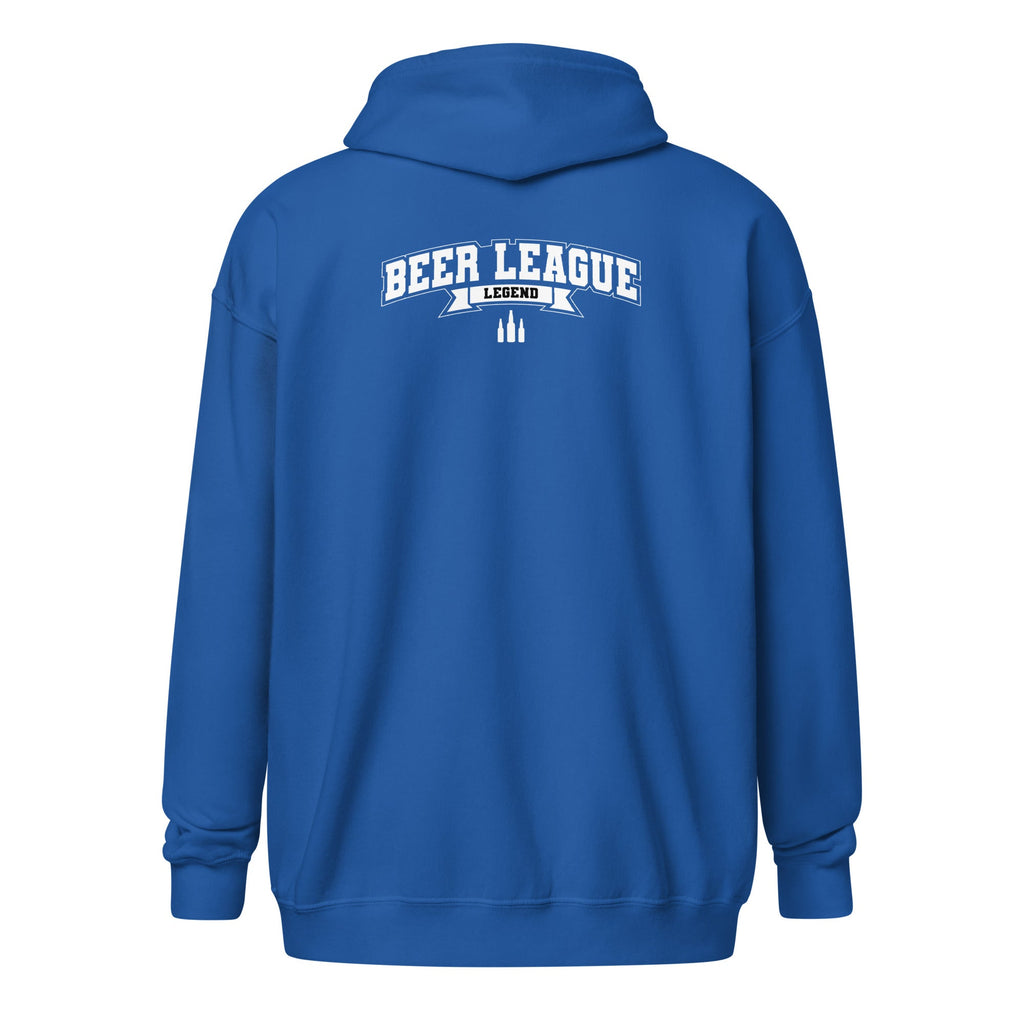 Beer League Legend - Unisex Heavy Blend Zip Hoodie Black S - BangerBay