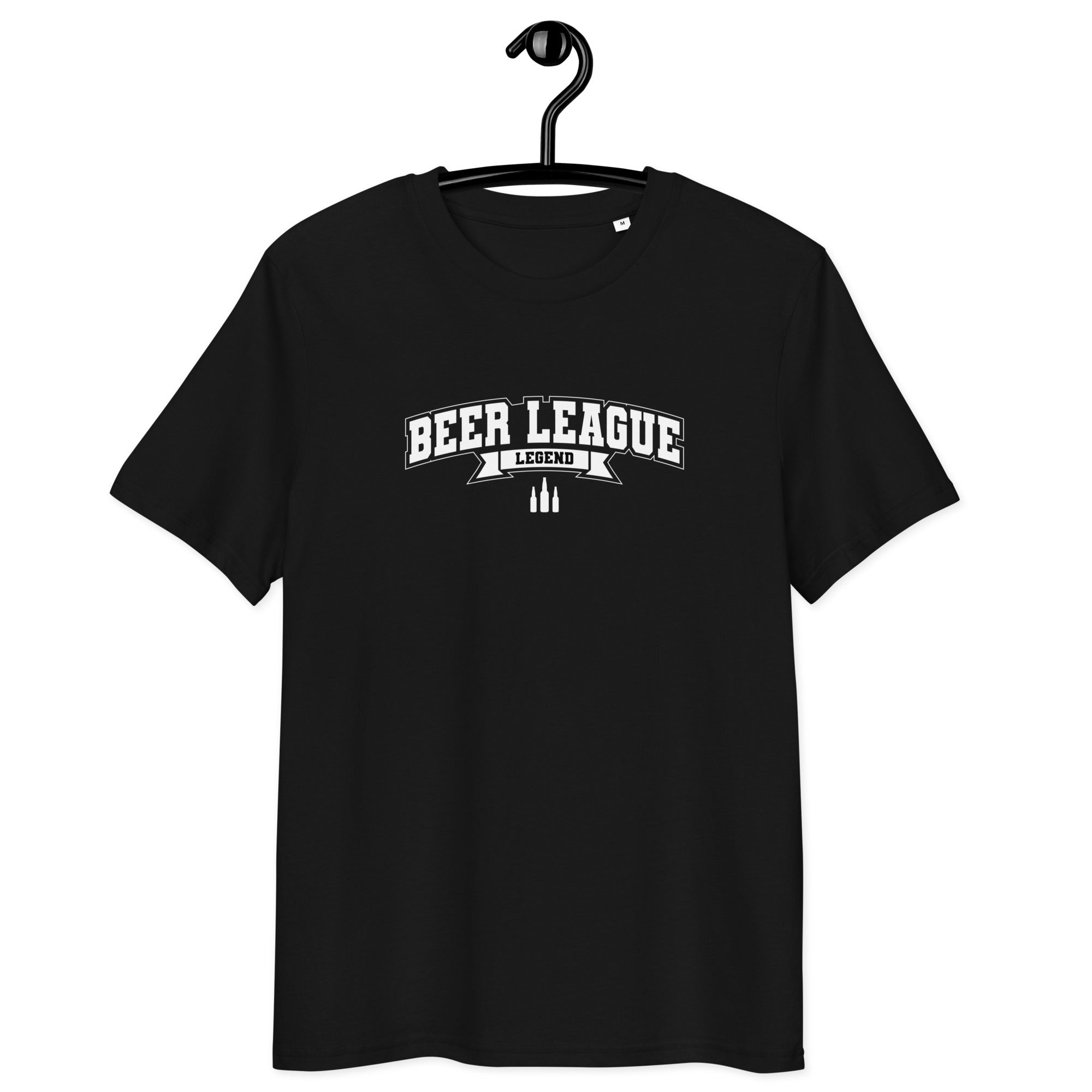 Beer League Legend - Unisex Organic Cotton T-Shirt Black S - BangerBay