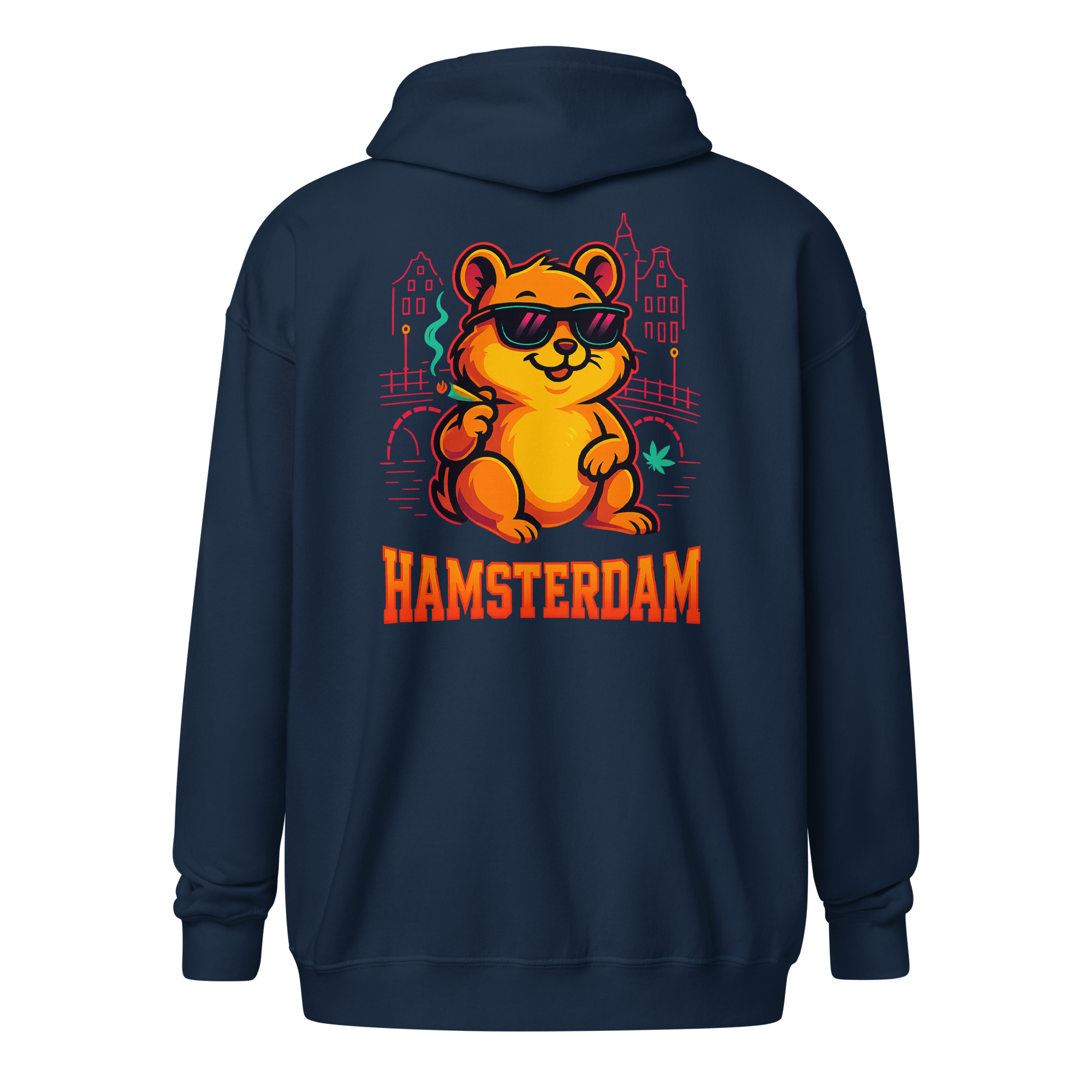 Hamsterdam - Men's Heavyweight Zip Hoodie Black S - BangerBay