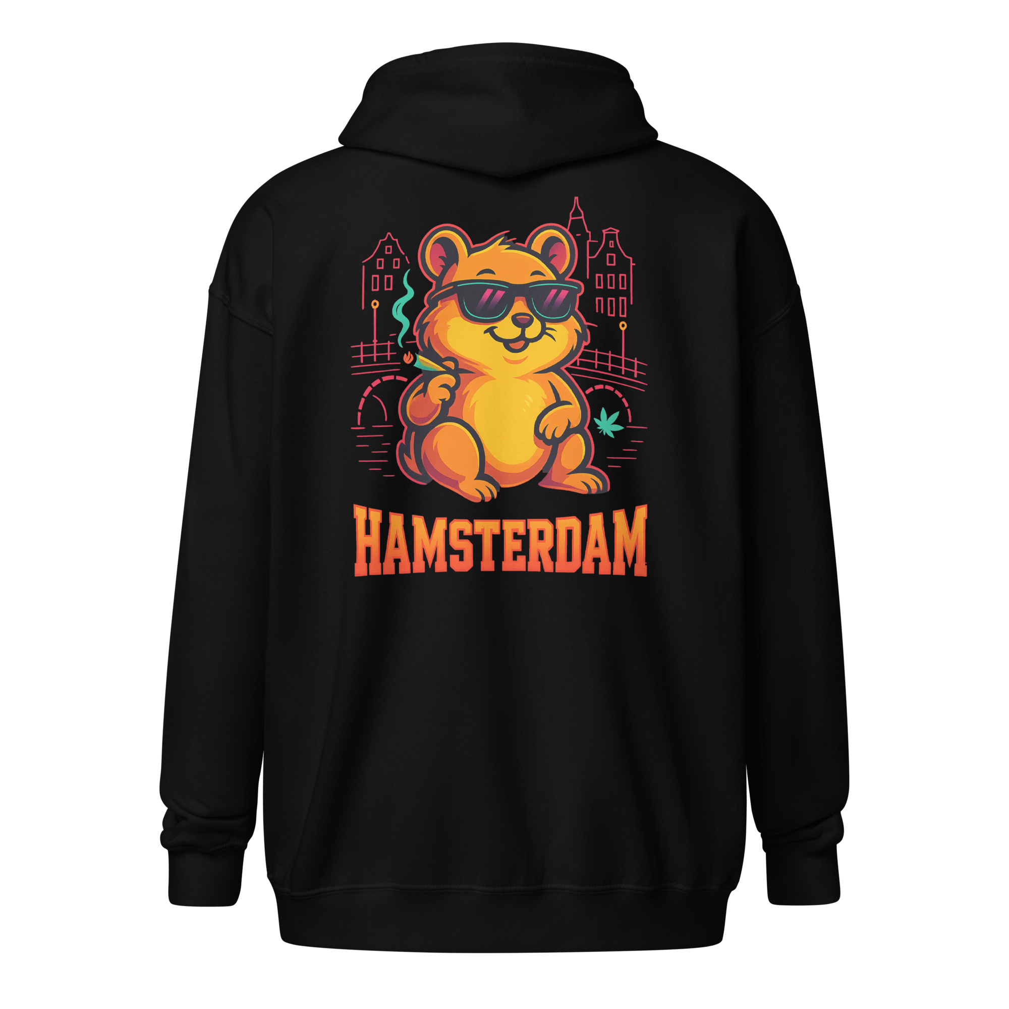 Hamsterdam - Men's Heavyweight Zip Hoodie Black S - BangerBay
