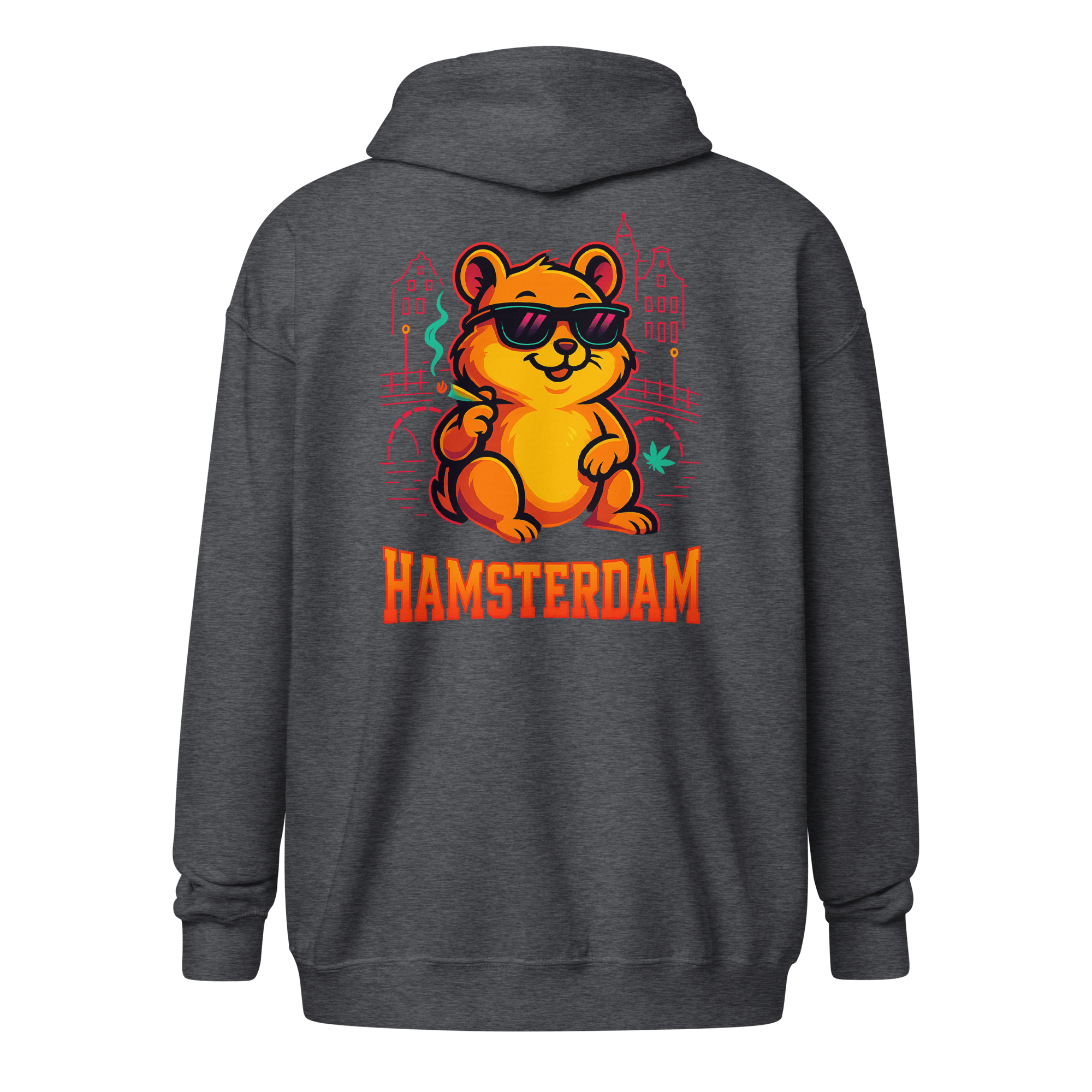 Hamsterdam - Men's Heavyweight Zip Hoodie Dark Heather S - BangerBay