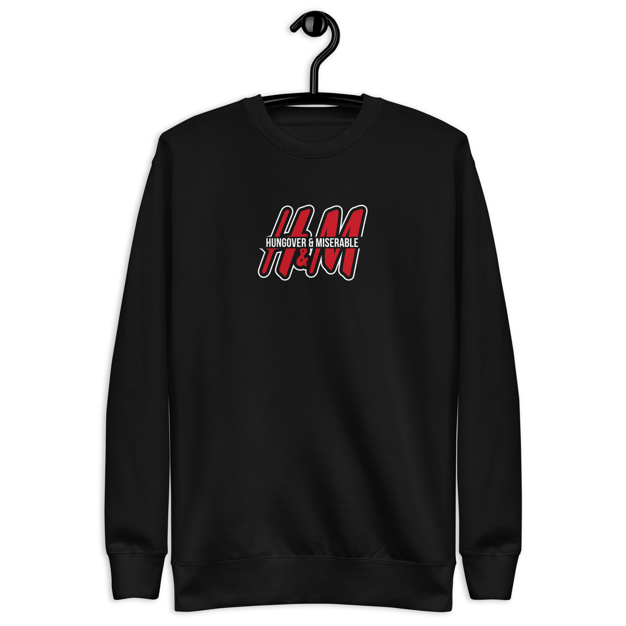 Hungover & Miserable - Unisex Premium Sweatshirt Black S - BangerBay