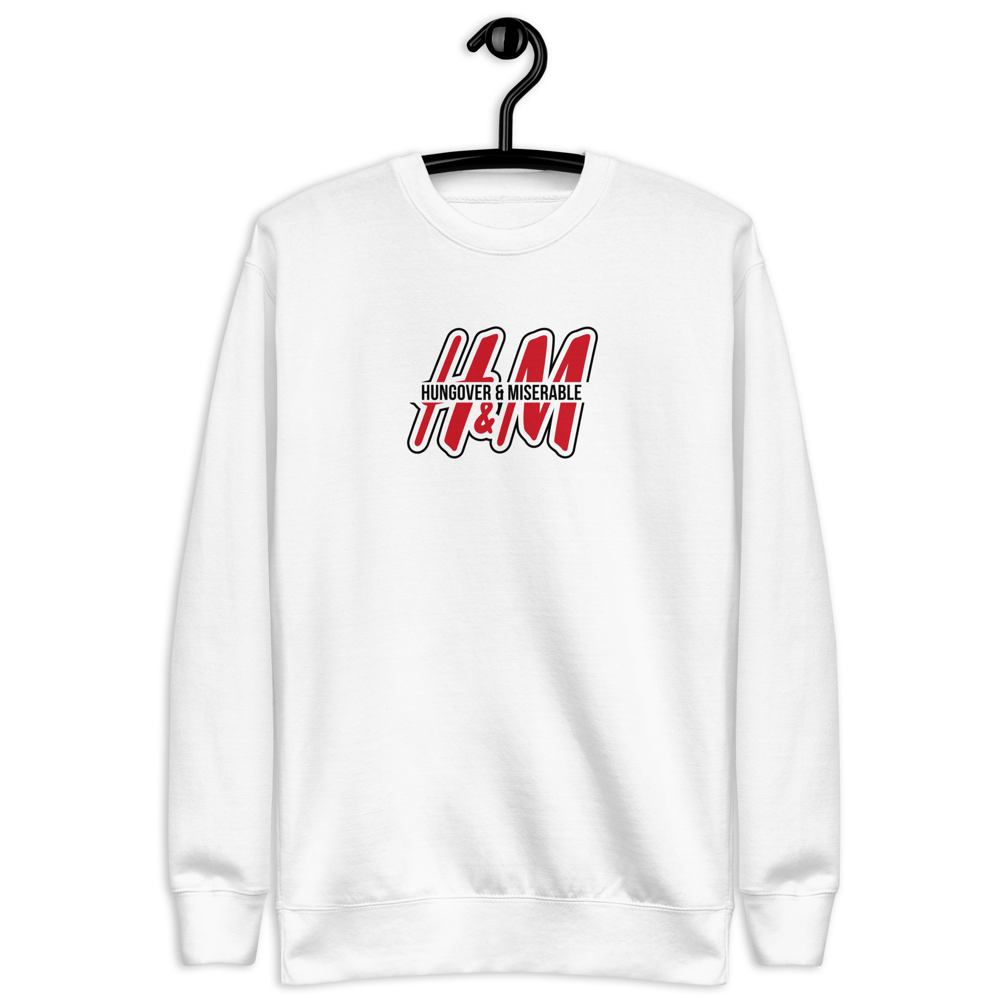 Hungover & Miserable - Unisex Premium Sweatshirt White S - BangerBay