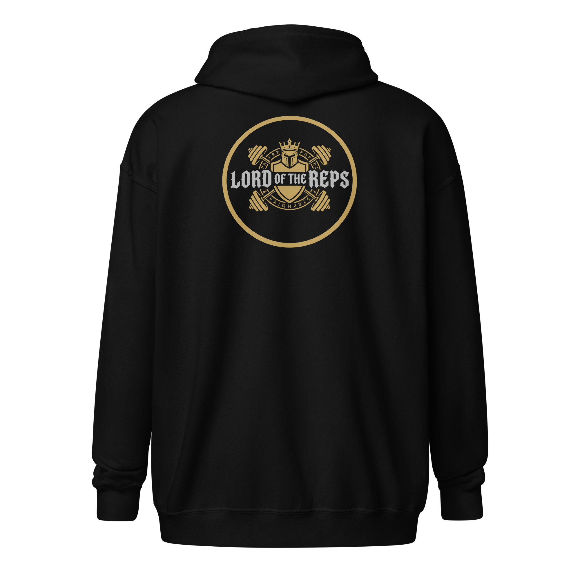 Lord of the Reps  - Men's Heavyweight Zip Hoodie Black S - BangerBay