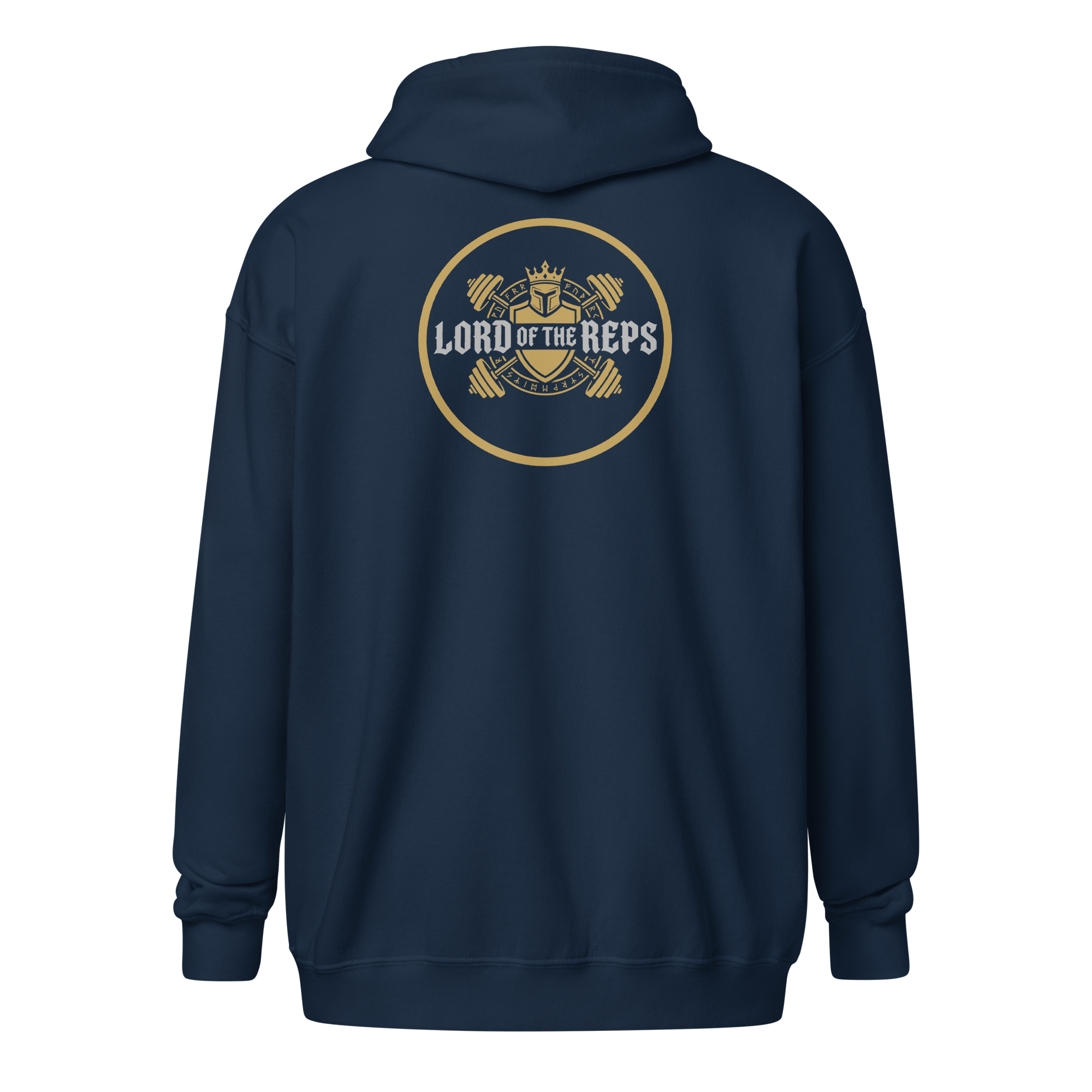 Lord of the Reps  - Men's Heavyweight Zip Hoodie Navy S - BangerBay