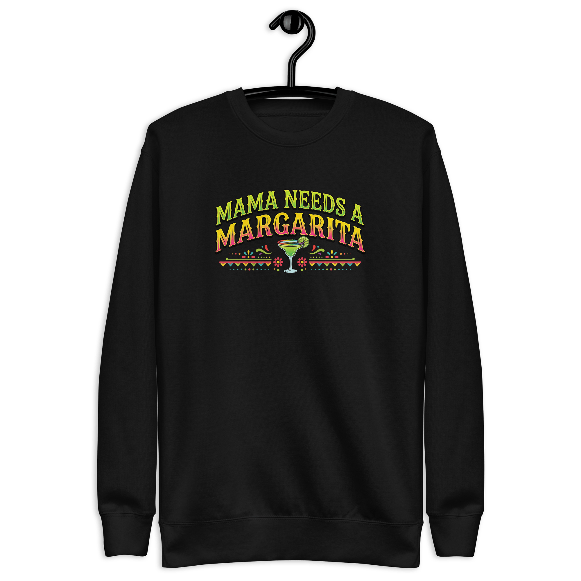Mama Needs A Margarita - Women's Premium Chill Fit Sweater Black S - BangerBay