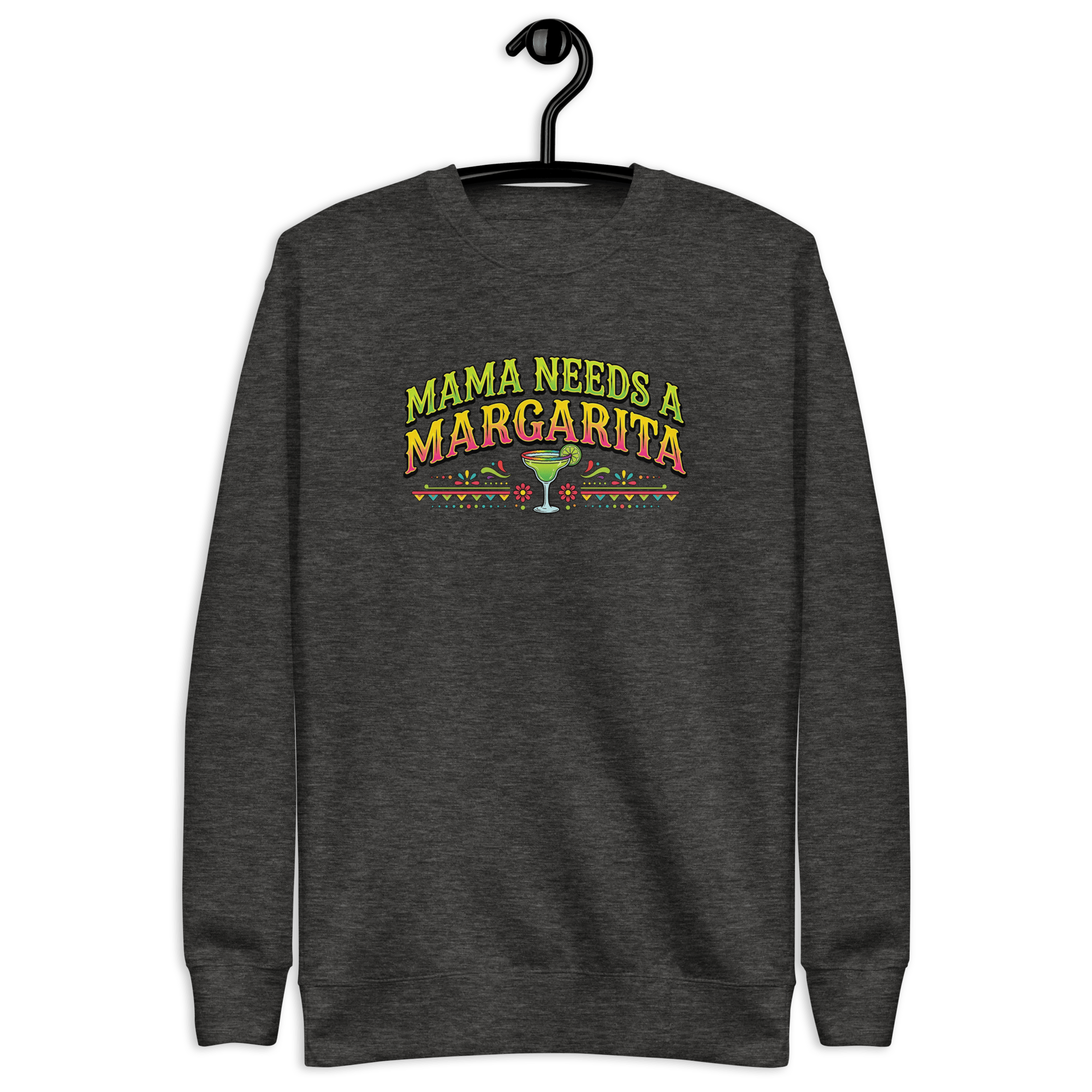 Mama Needs A Margarita - Women's Premium Chill Fit Sweater Charcoal Heather S - BangerBay