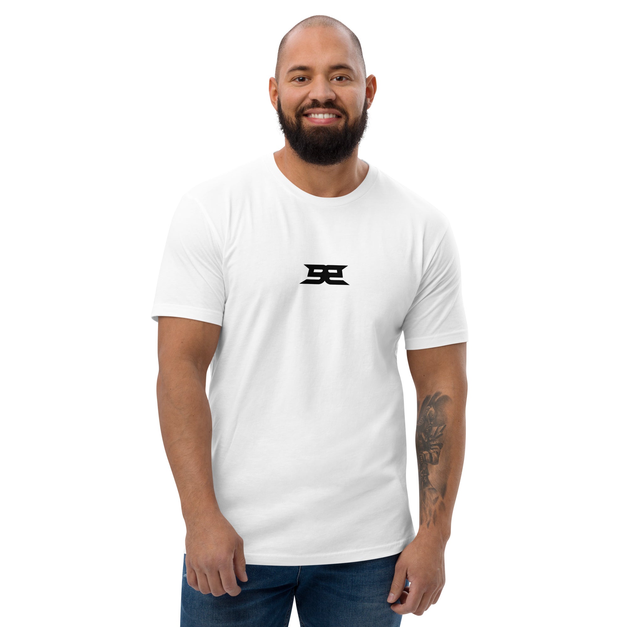 Men’s Fitted T-Shirt - Center Hit White XS - BangerBay