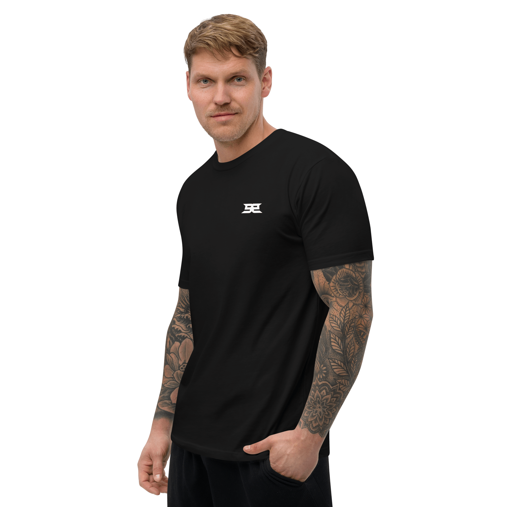 Men’s Fitted T-Shirt – Chest Hit Black XS - BangerBay