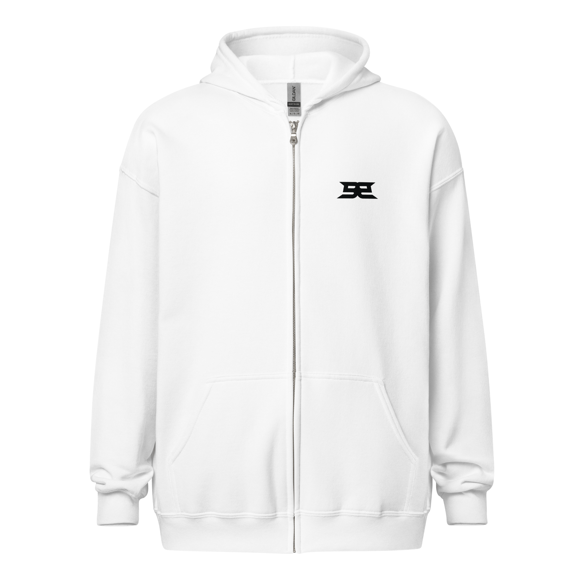Men's Heavyweight Zip Hoodie - Big Back Hit White S - BangerBay