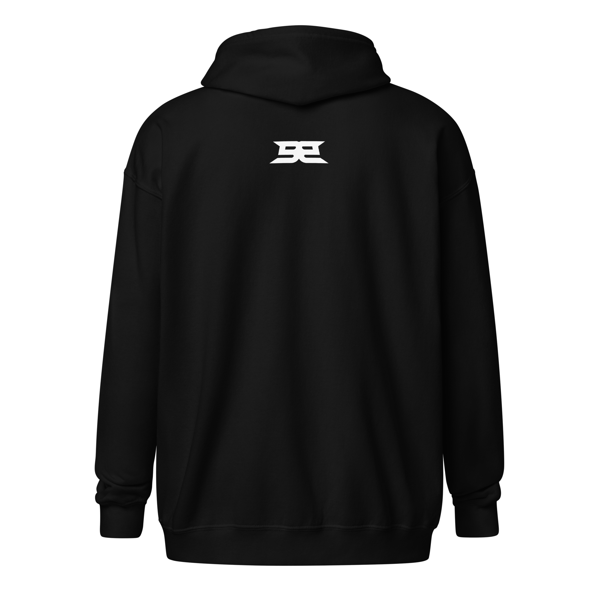 Men's Heavyweight Zip Hoodie - Small Back Hit Black S - BangerBay