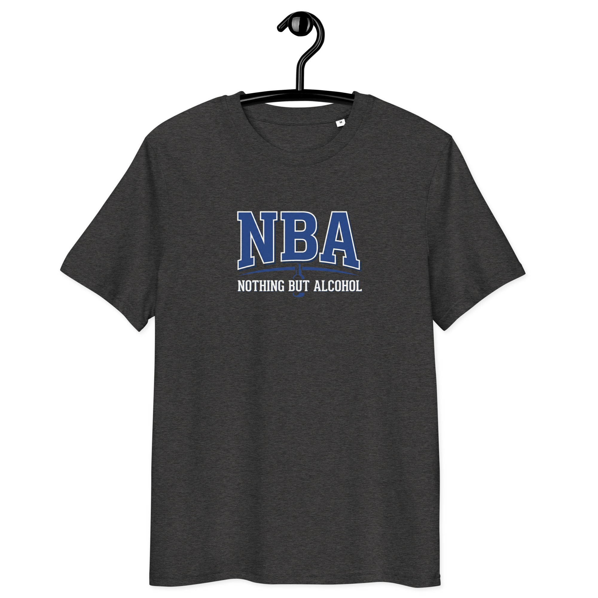 NBA (Nothing But Alcohol) - Unisex Organic Cotton T-Shirt Dark Heather Grey S - BangerBay
