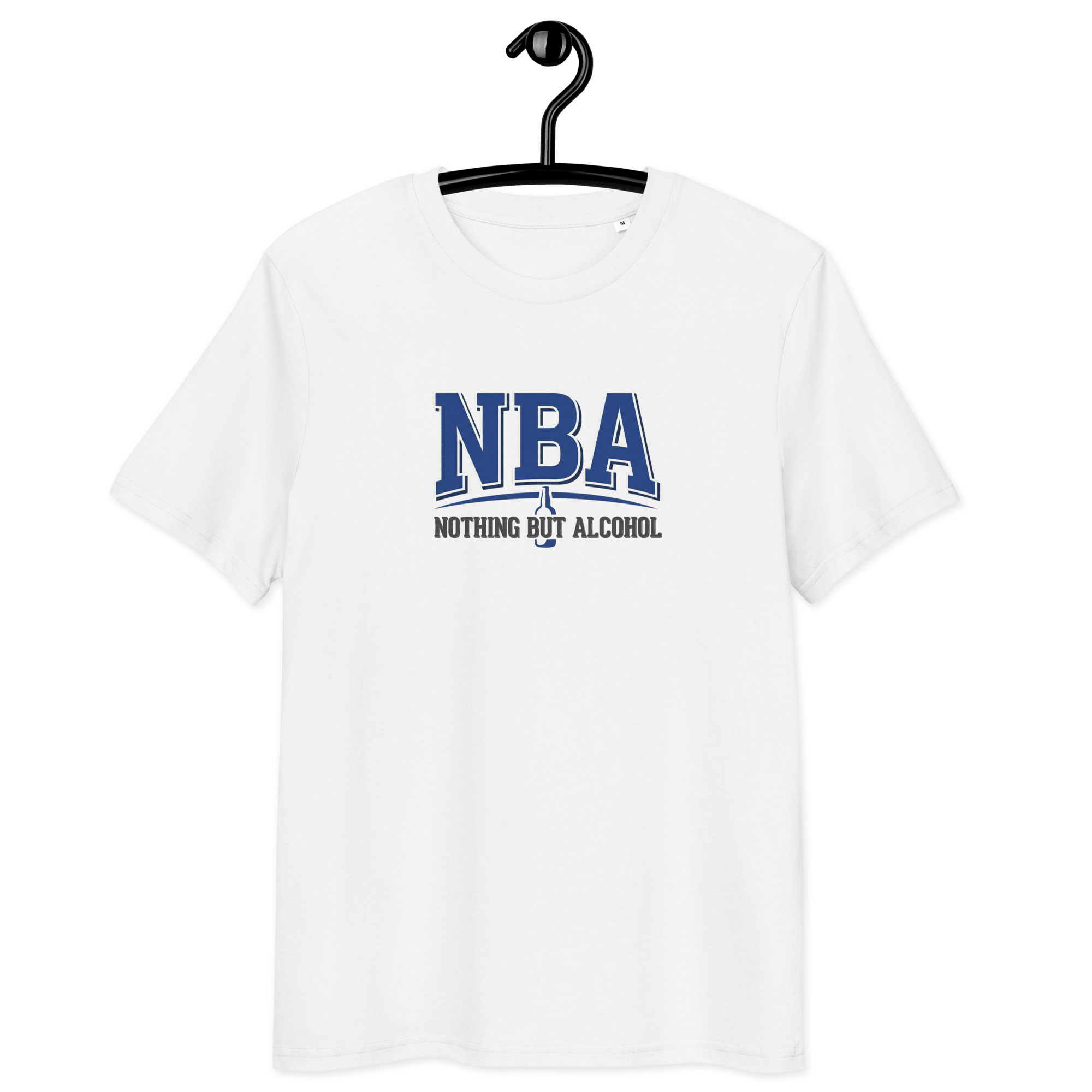 NBA (Nothing But Alcohol) - Unisex Organic Cotton T-Shirt White S - BangerBay