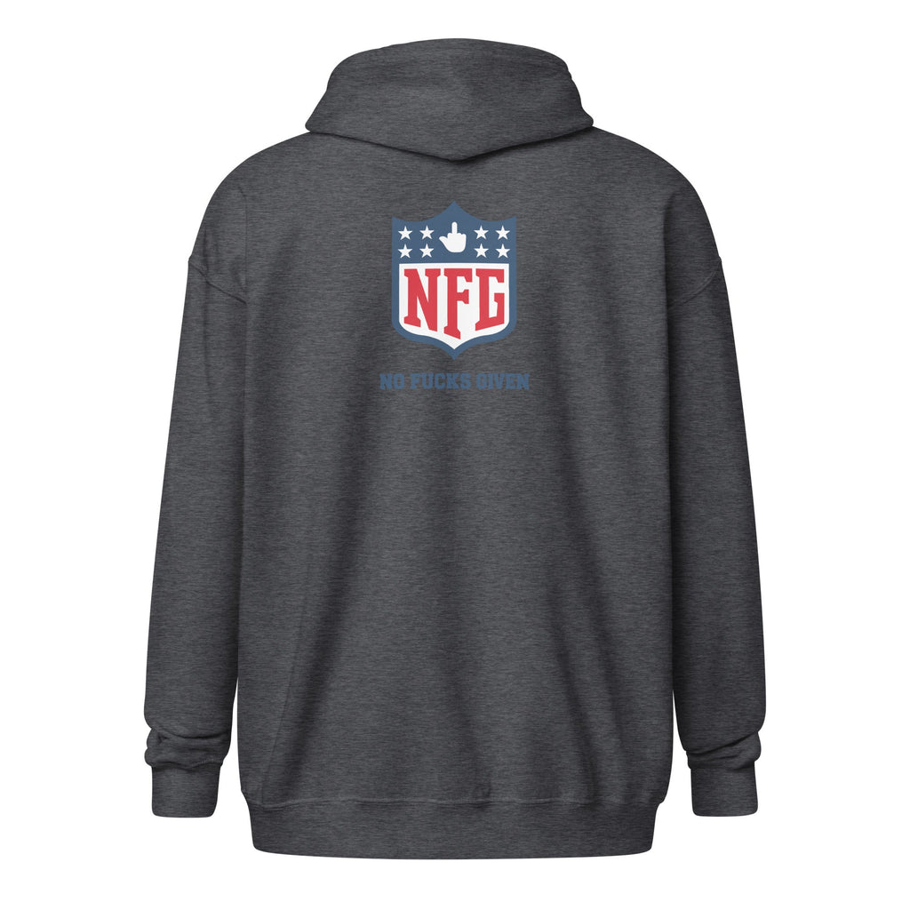 No Fucks Given - Unisex Heavy Blend Zip Hoodie Black S - BangerBay