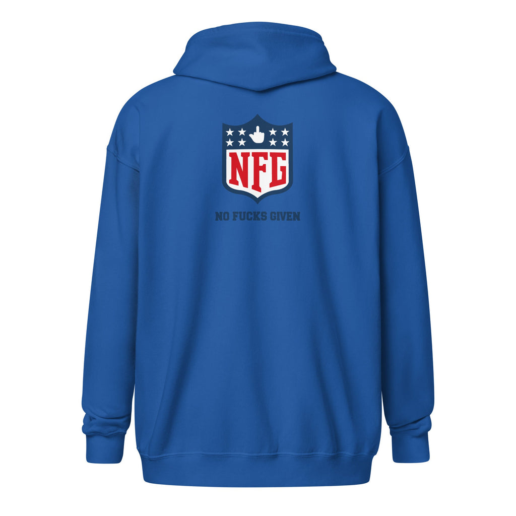 No Fucks Given - Unisex Heavy Blend Zip Hoodie Black S - BangerBay