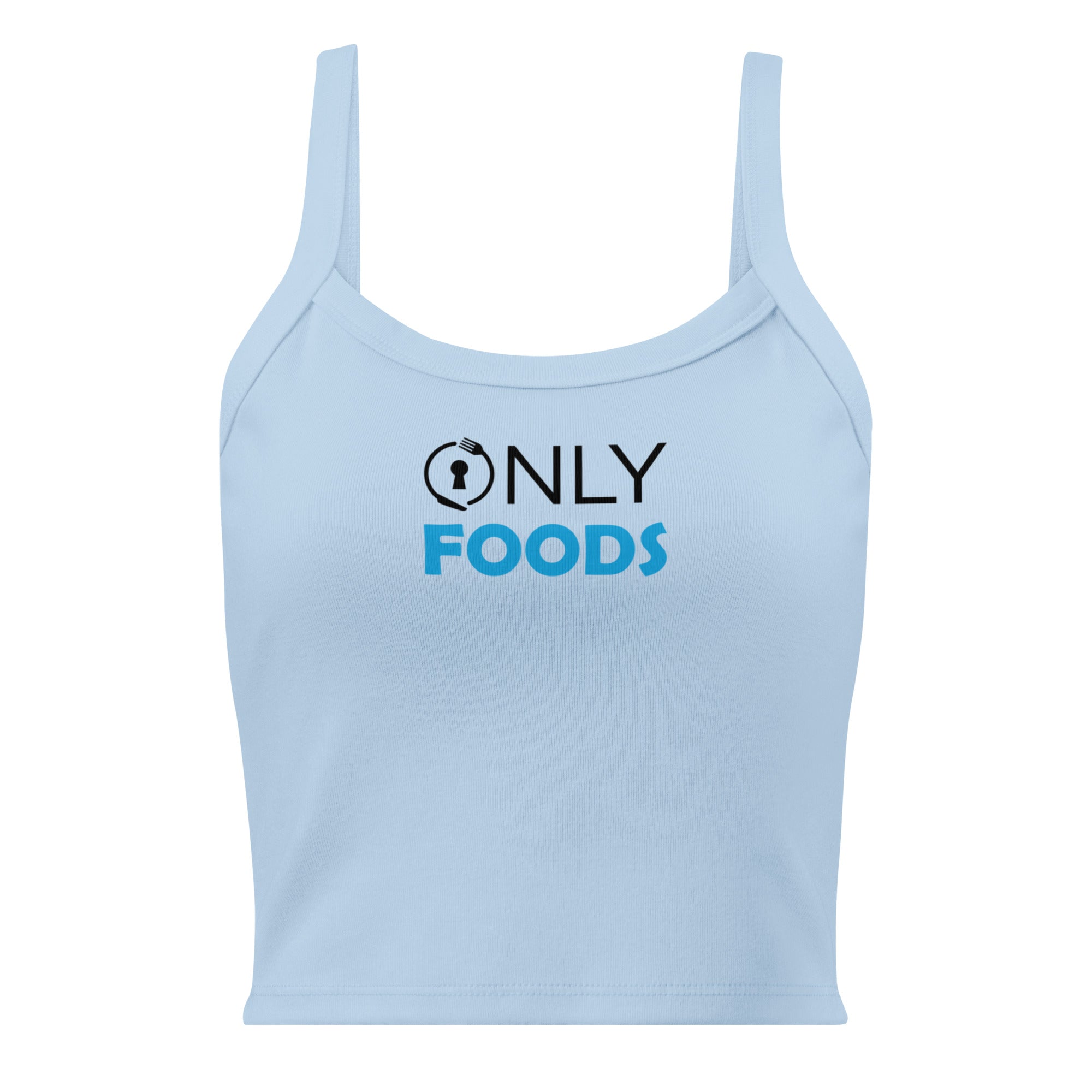 OnlyFoods - Women’s Micro - Rib Tank Top Solid Baby Blue Blend S - BangerBay