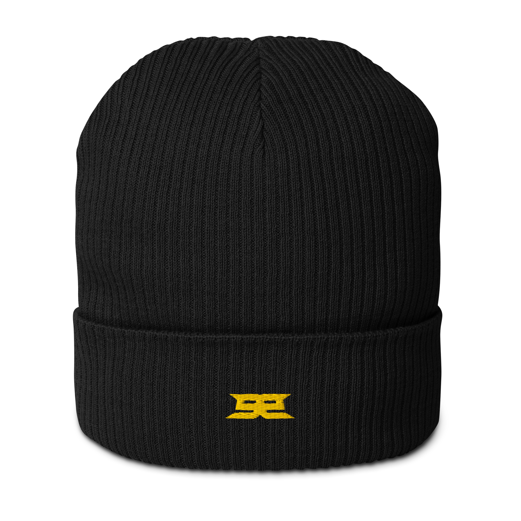Organic Ribbed Beanie Black - BangerBay