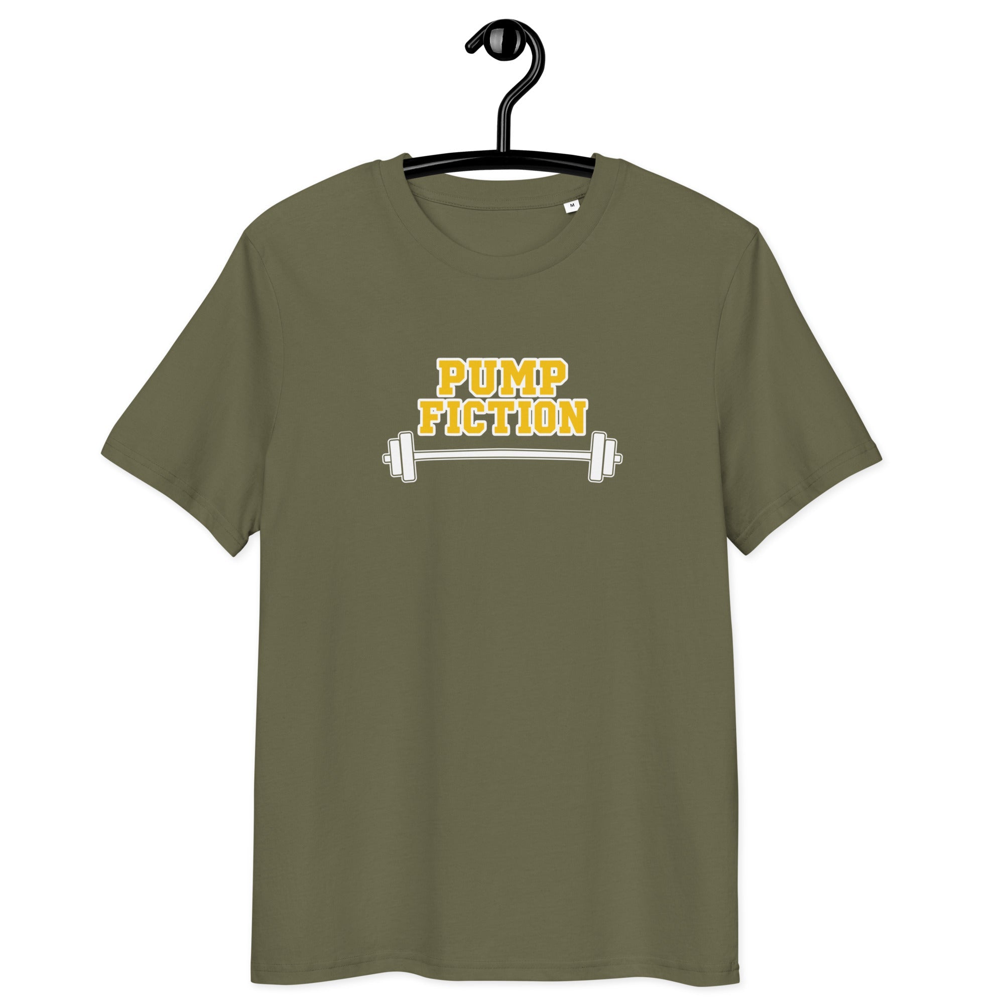Pump Fiction - Unisex Organic Cotton T-Shirt Khaki S - BangerBay