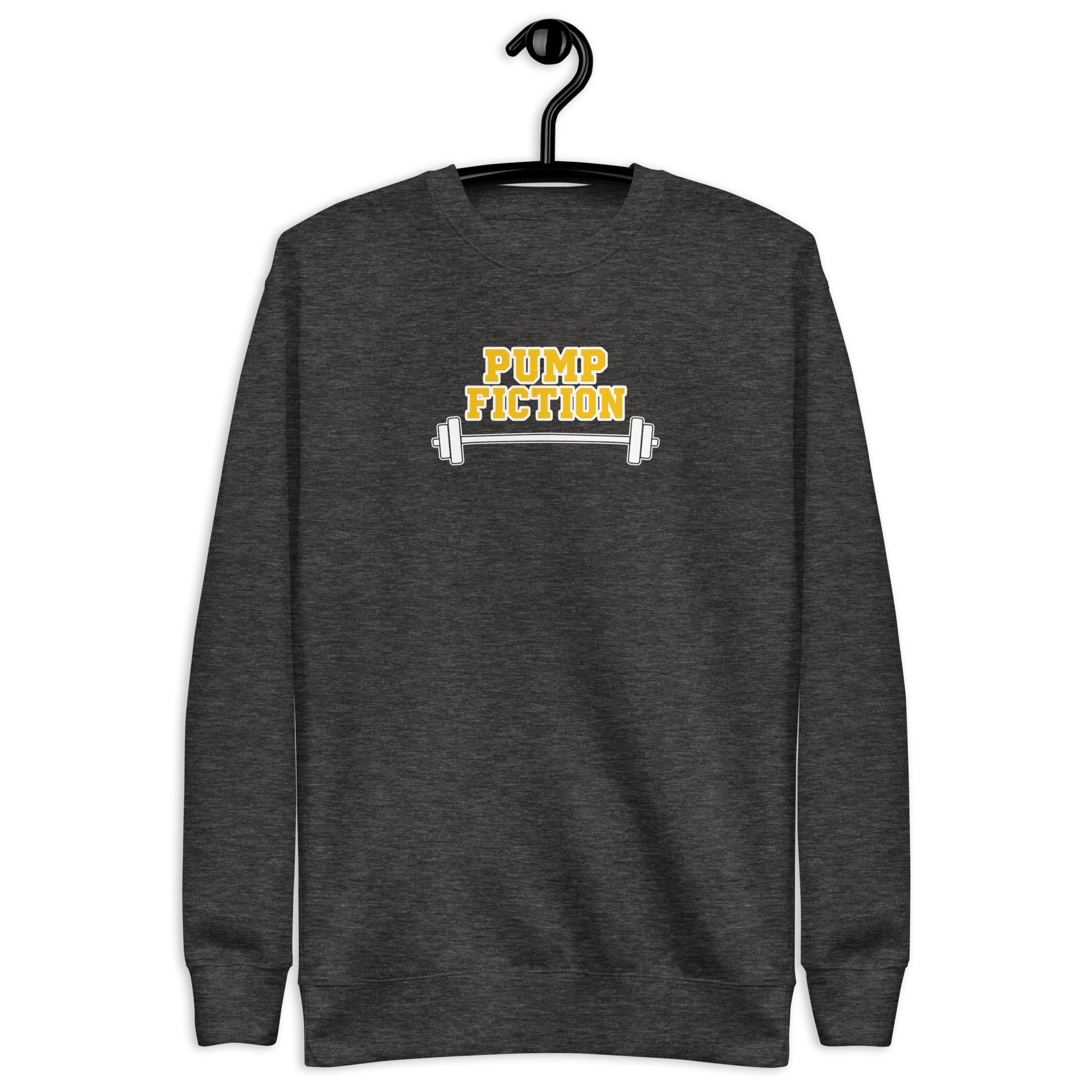 Pump Fiction - Unisex Premium Sweatshirt Charcoal Heather S - BangerBay