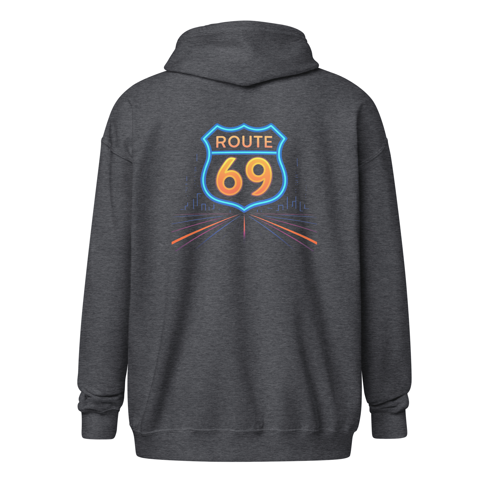 Route69 - Men's Heavyweight Zip Hoodie Black S - BangerBay