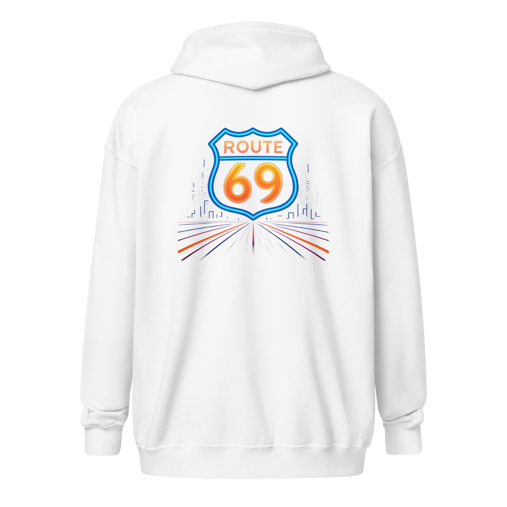 Route69 - Men's Heavyweight Zip Hoodie Black S - BangerBay