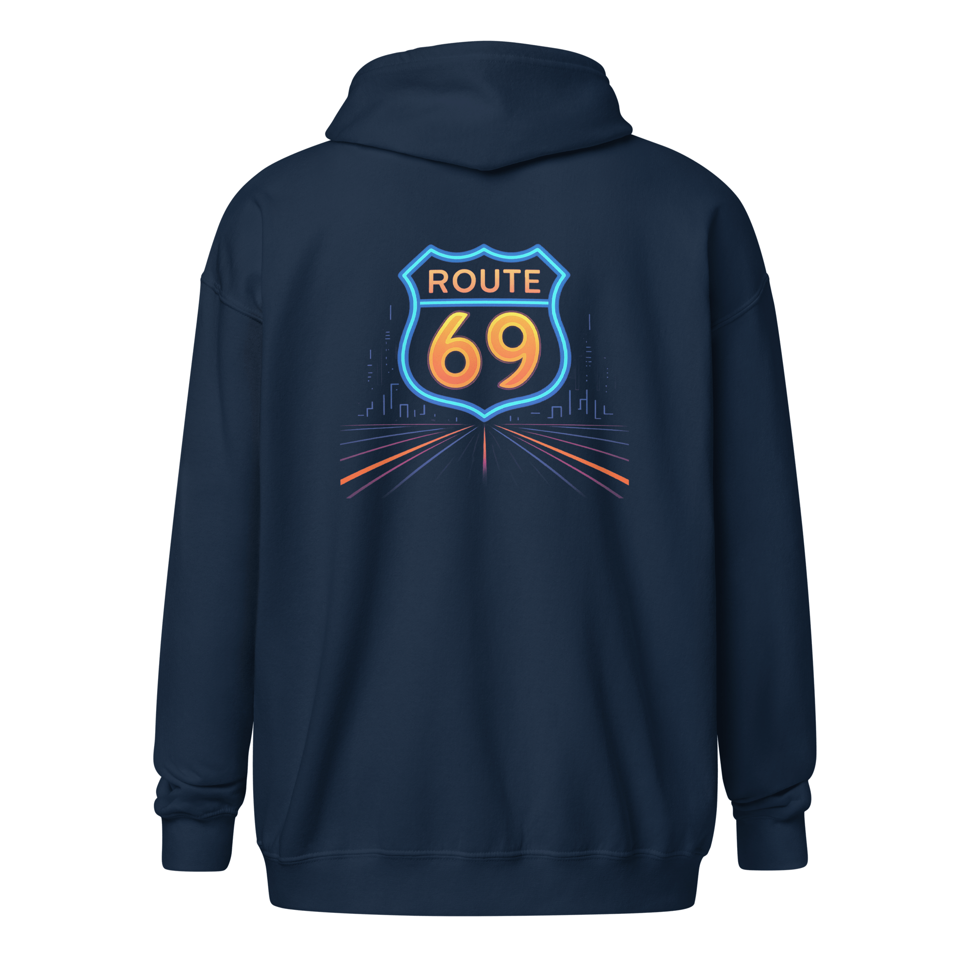 Route69 - Men's Heavyweight Zip Hoodie Black S - BangerBay