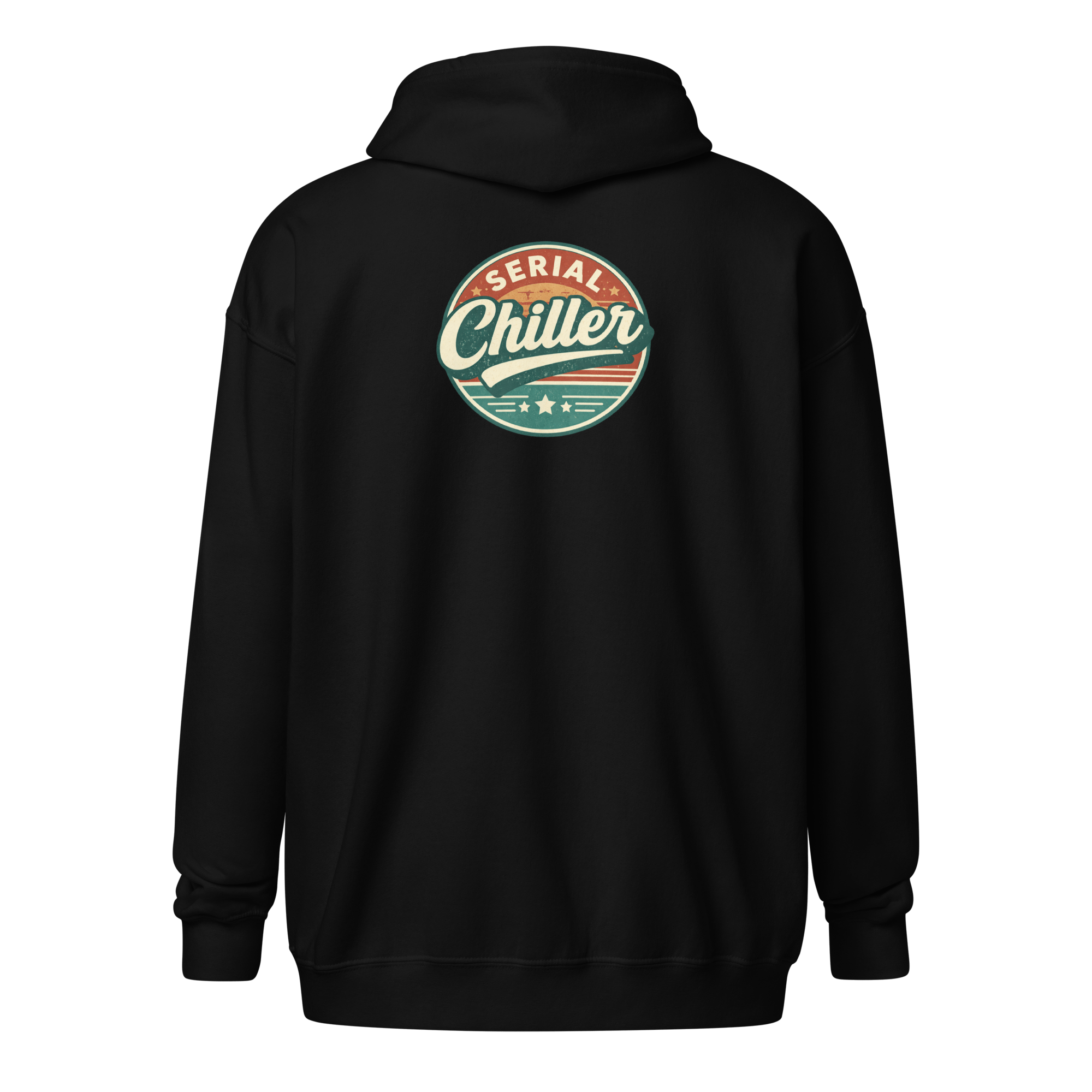 Serial Chiller - Men's Heavyweight Zip Hoodie Black S - BangerBay