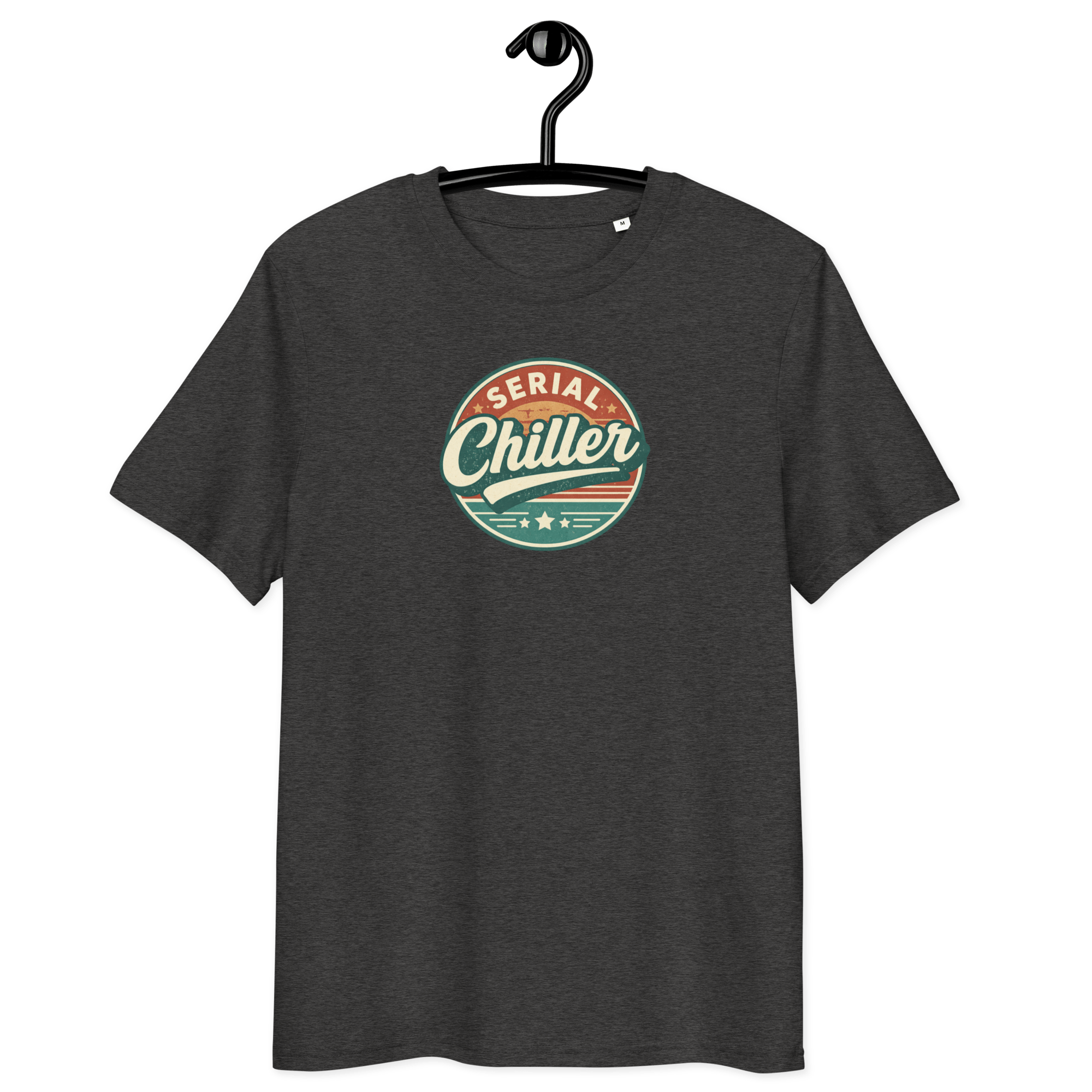 Serial Chiller - Unisex Organic Cotton T-Shirt Dark Heather Grey S - BangerBay