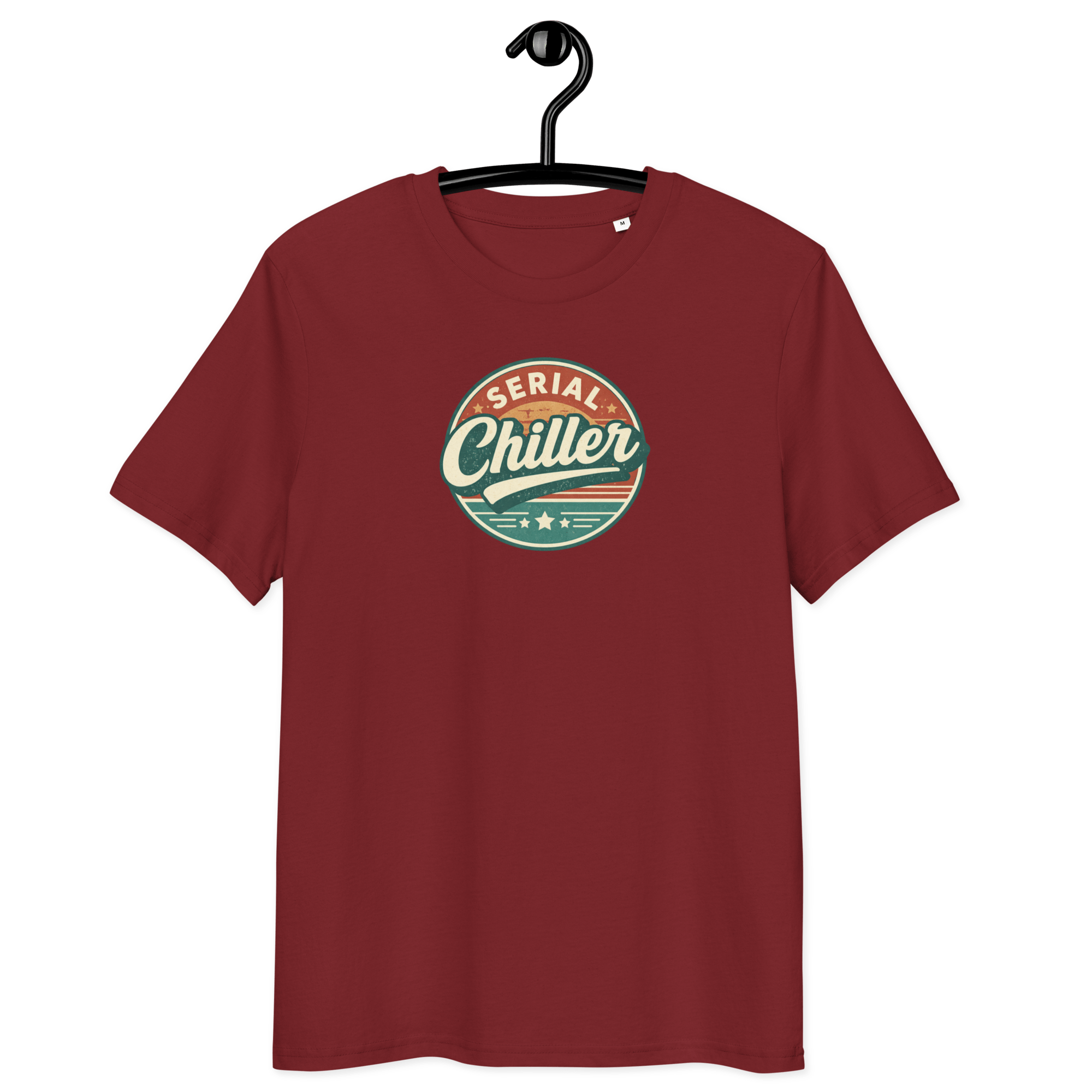 Serial Chiller - Unisex Organic Cotton T-Shirt Burgundy S - BangerBay