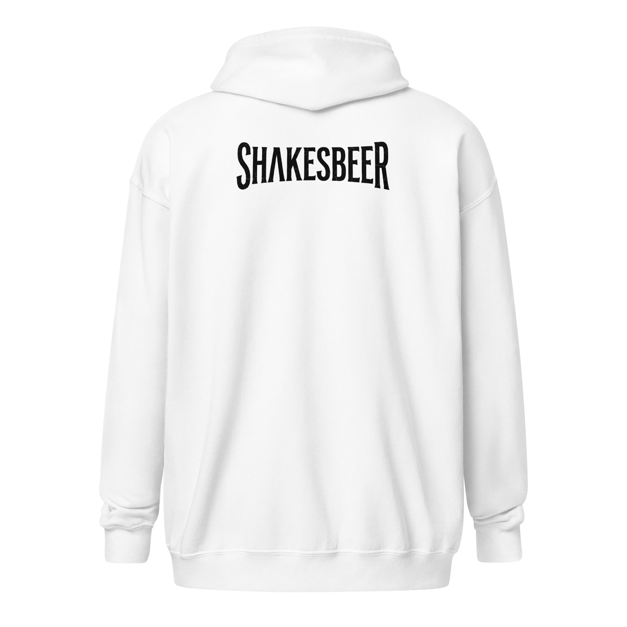 ShakesBeer - Men's Heavyweight Zip Hoodie White S - BangerBay