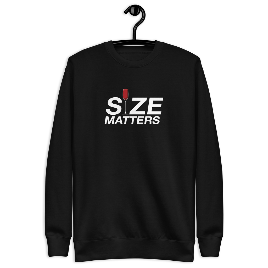 Size Matters - Women's Premium Chill Fit Sweater Black S - BangerBay