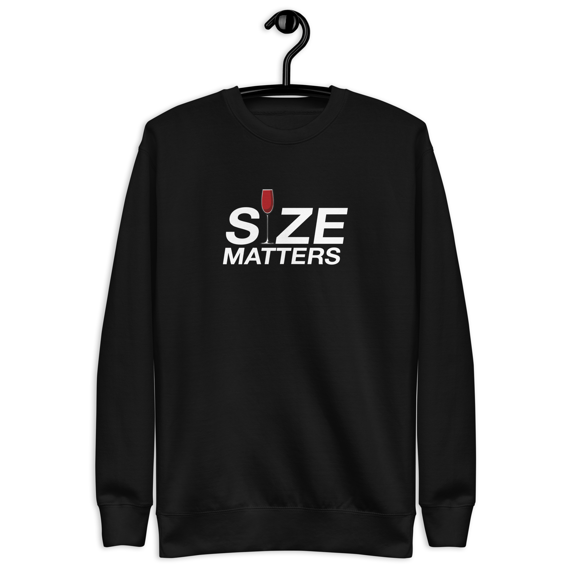 Size Matters - Women's Premium Chill Fit Sweater Black S - BangerBay