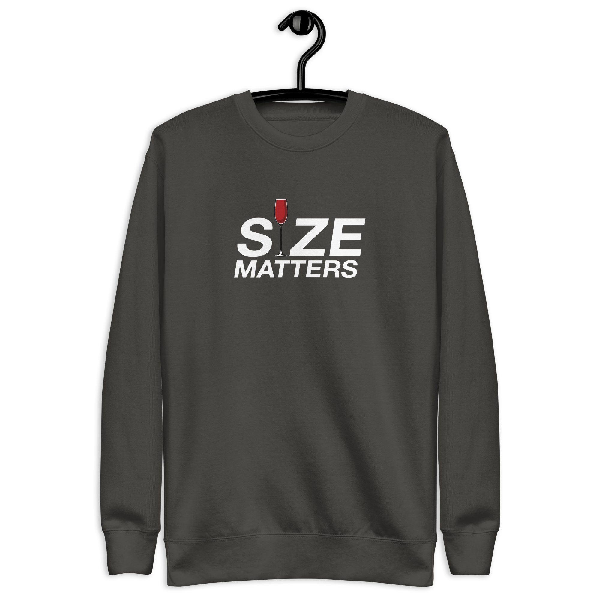 Size Matters - Women's Premium Chill Fit Sweater Vintage Black S - BangerBay