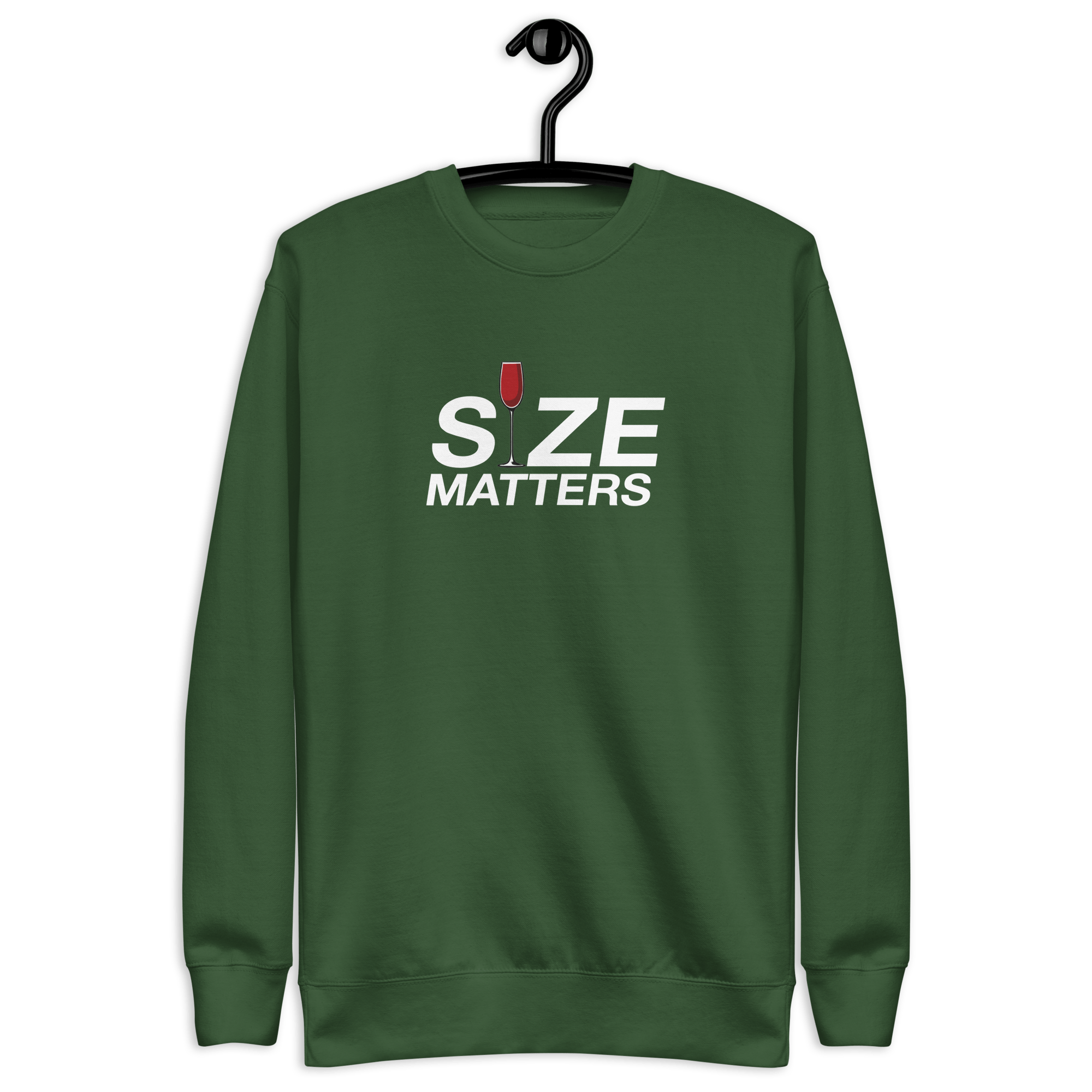 Size Matters - Women's Premium Chill Fit Sweater Forest Green S - BangerBay