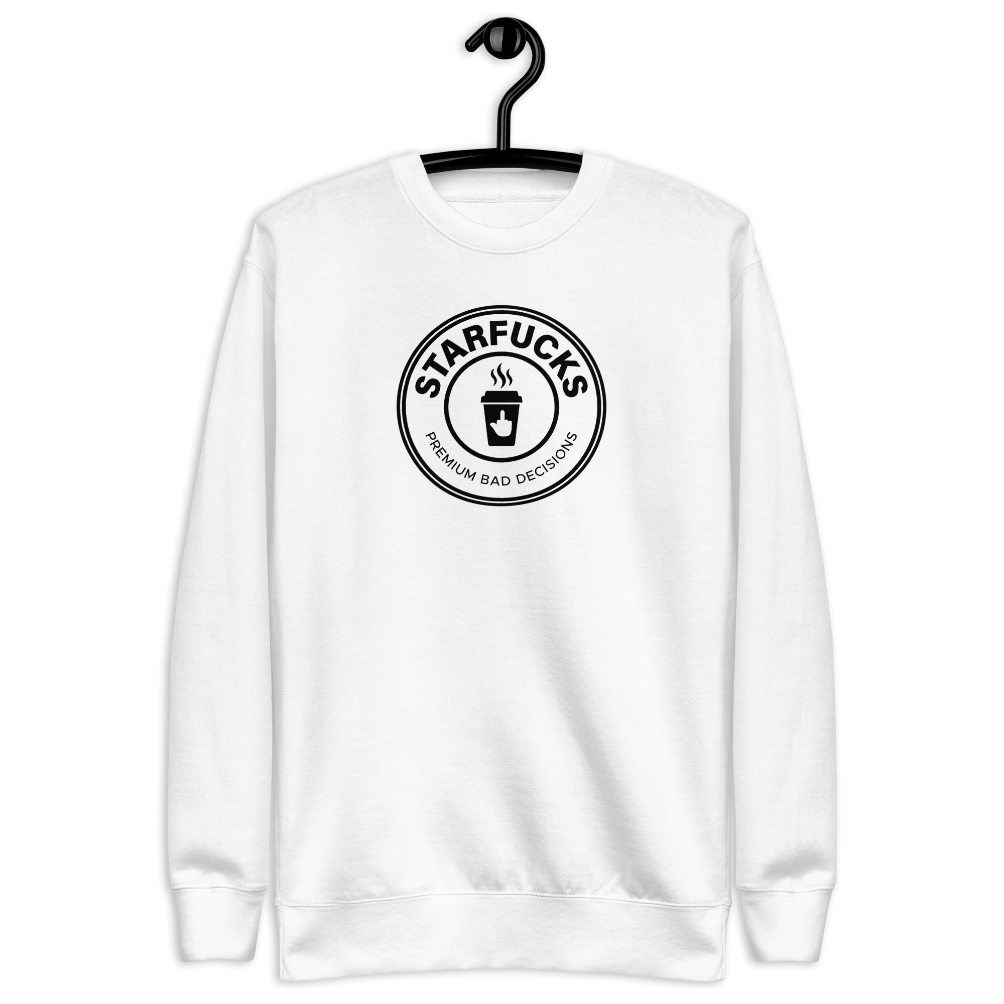 Starfucks - Unisex Premium Sweatshirt White S - BangerBay