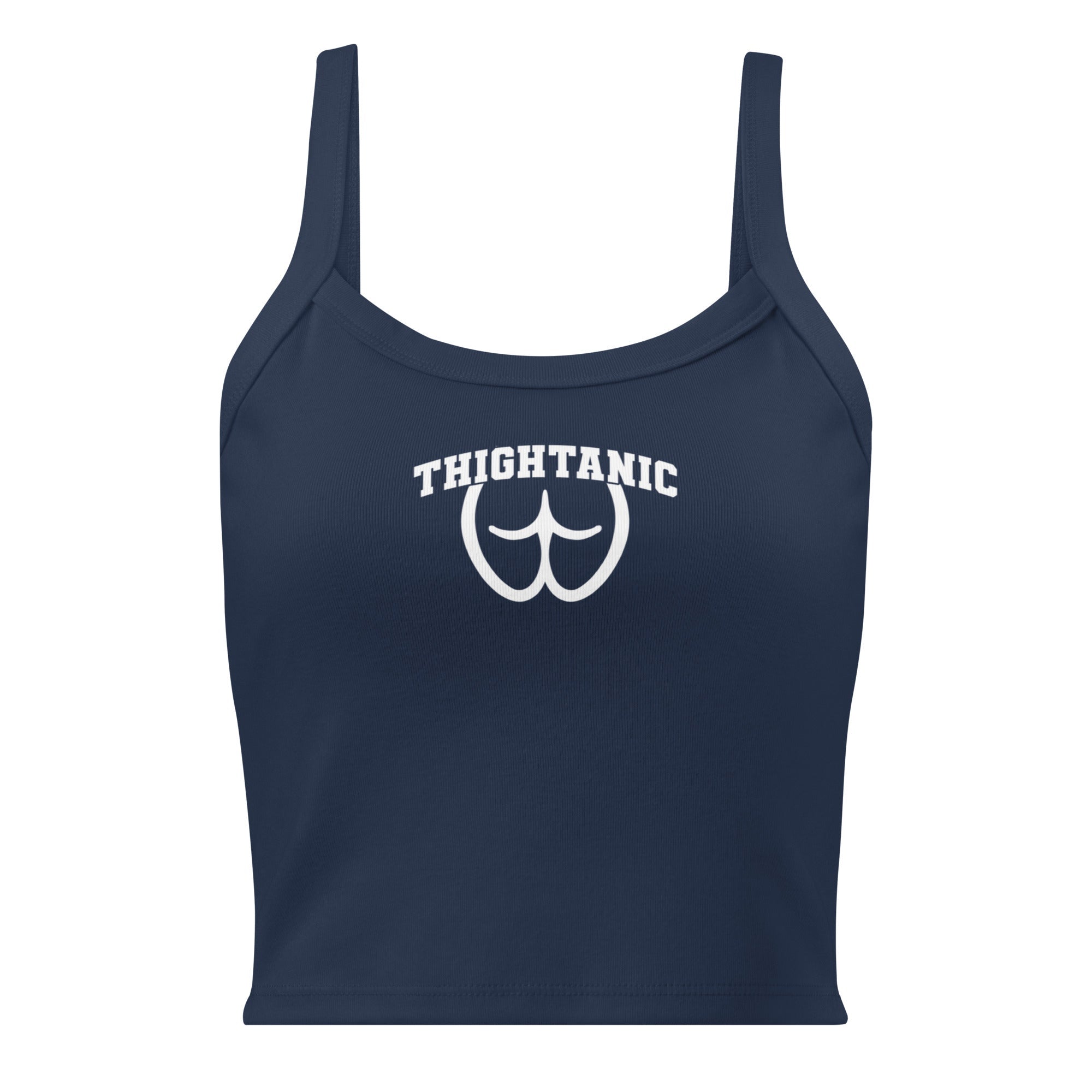 Thightanic - Women’s Micro - Rib Tank Top Solid Navy Blend S - BangerBay