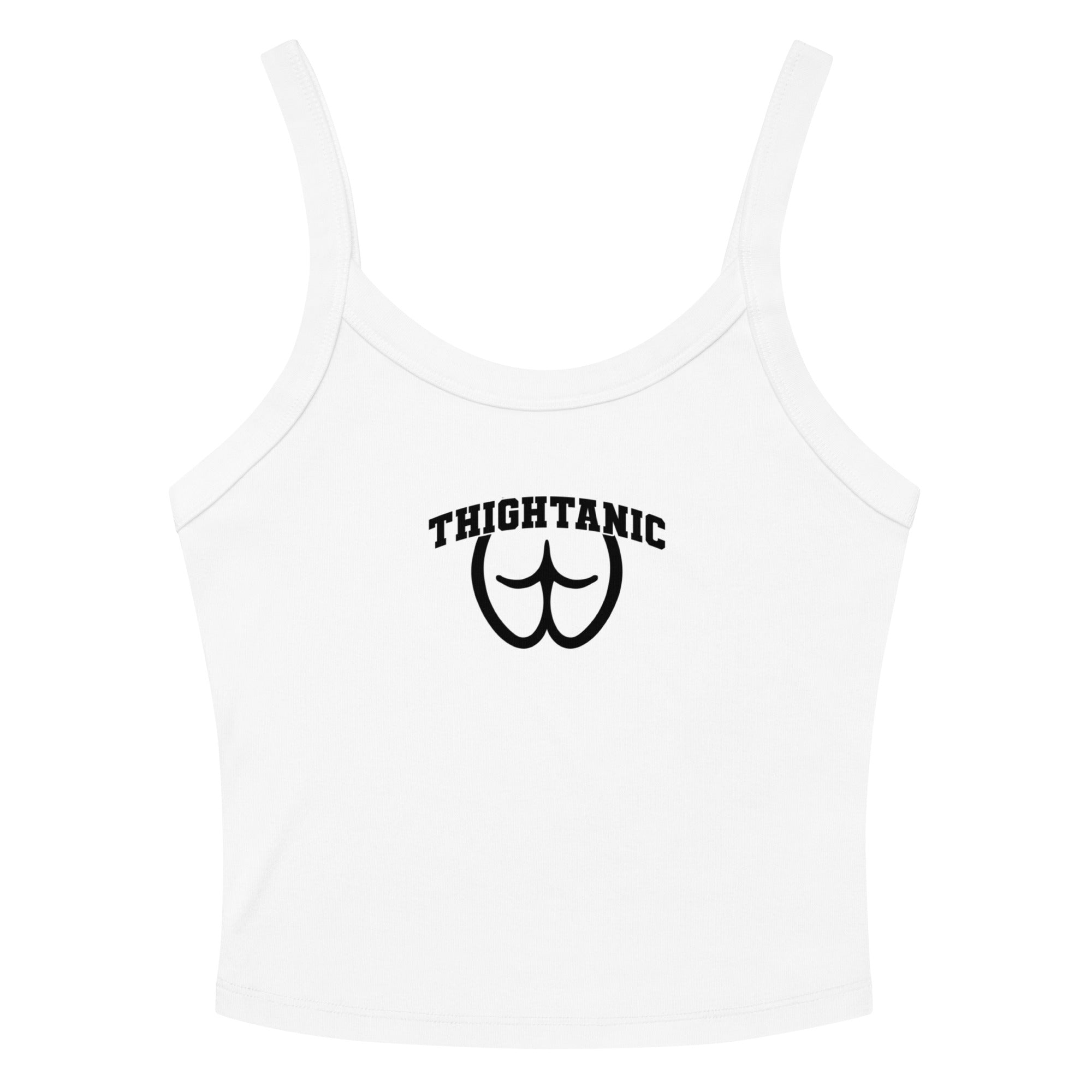 Thightanic - Women’s Micro - Rib Tank Top Solid White Blend S - BangerBay