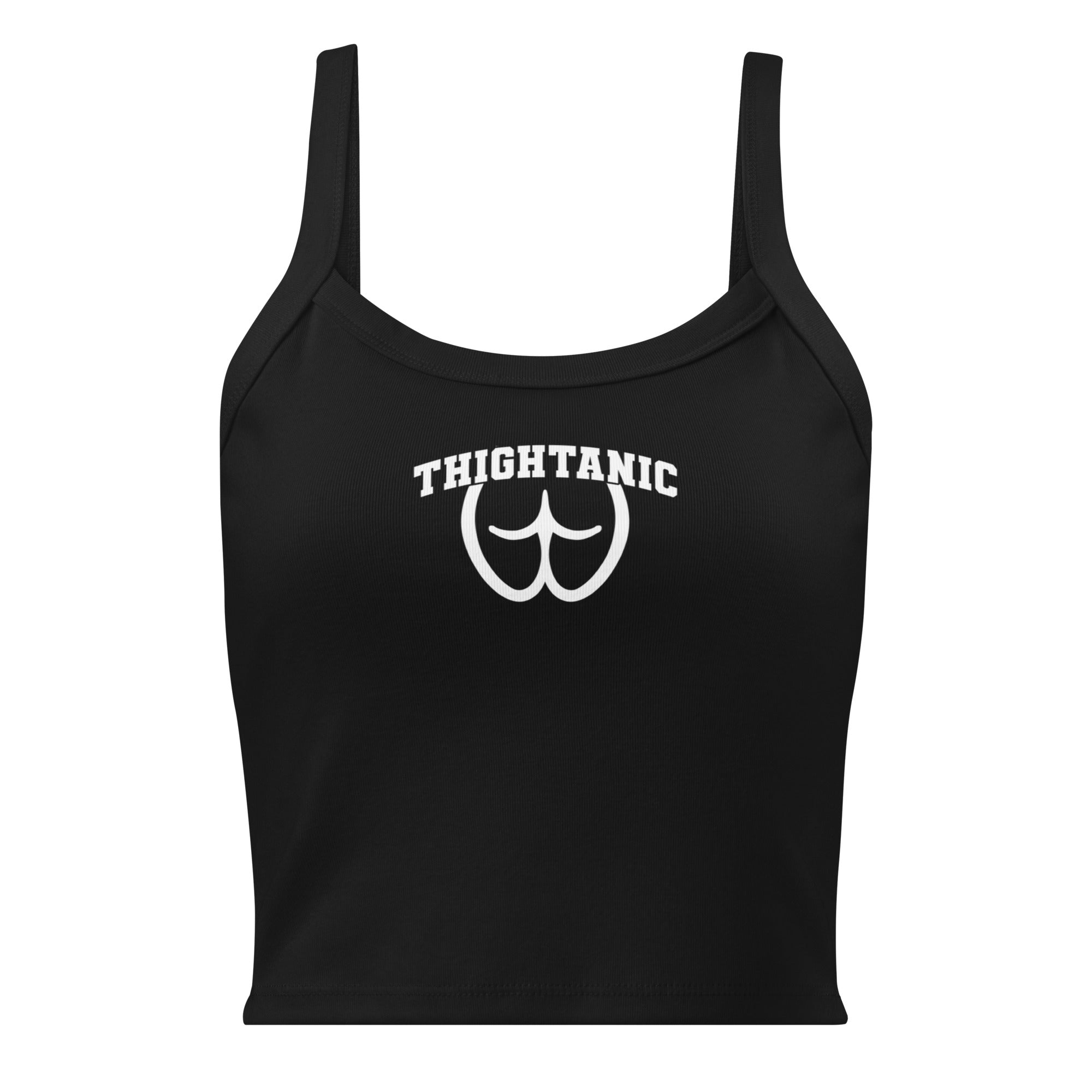 Thightanic - Women’s Micro - Rib Tank Top Solid Black Blend S - BangerBay
