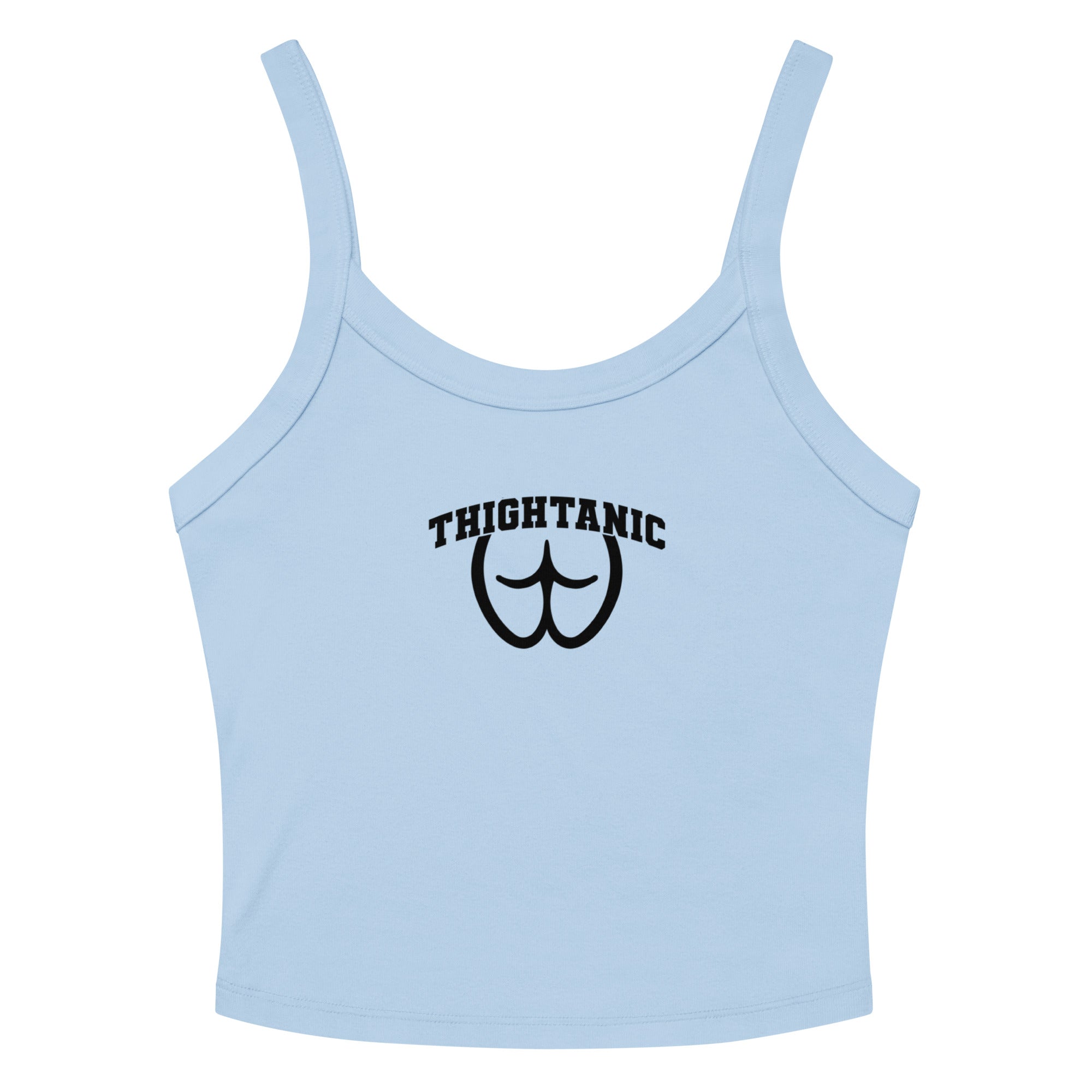 Thightanic - Women’s Micro - Rib Tank Top Solid Baby Blue Blend S - BangerBay