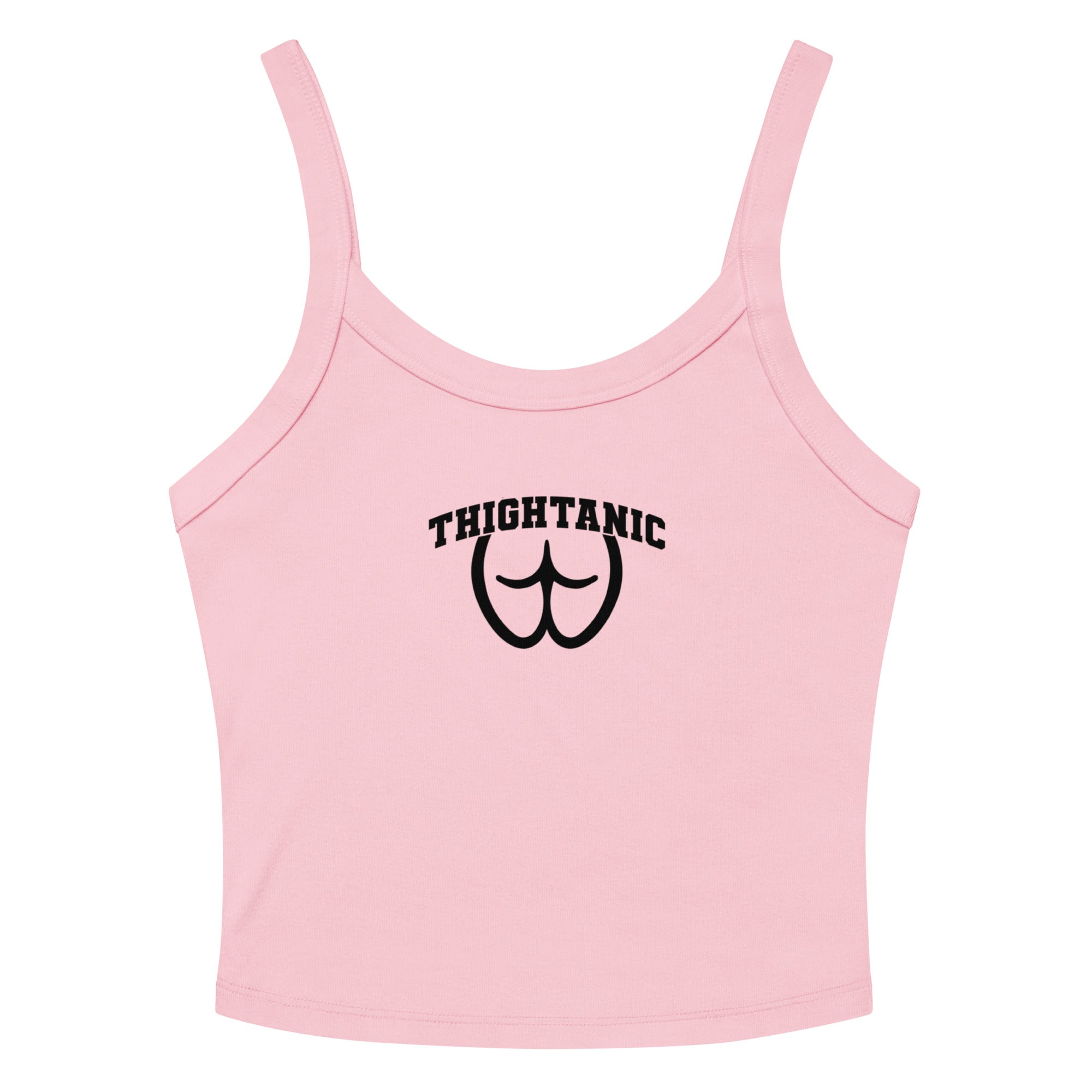 Thightanic - Women’s Micro - Rib Tank Top Solid Pink Blend S - BangerBay