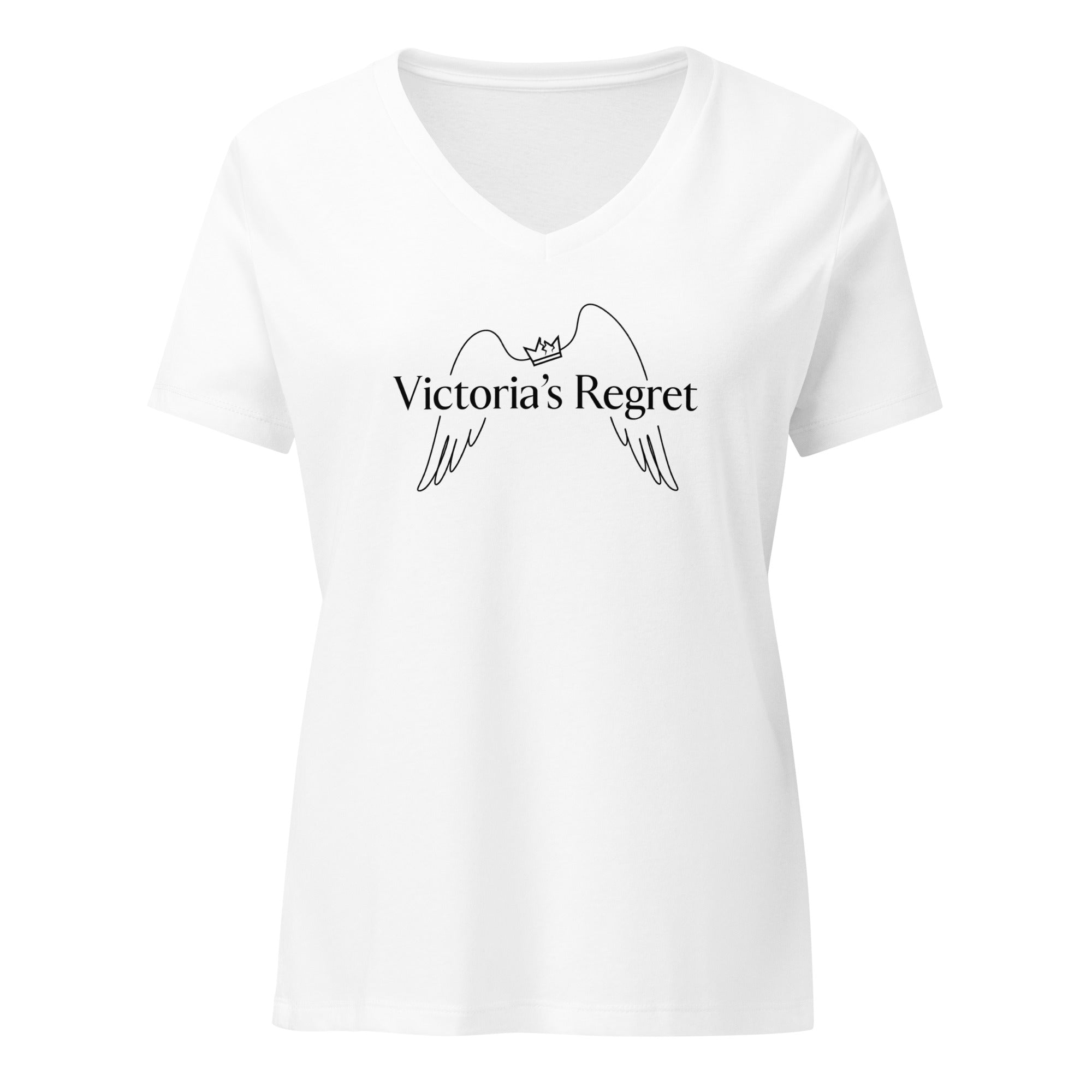 Victoria’s Regret - Women’s Relaxed V - Neck T-Shirt Solid White Blend S - BangerBay