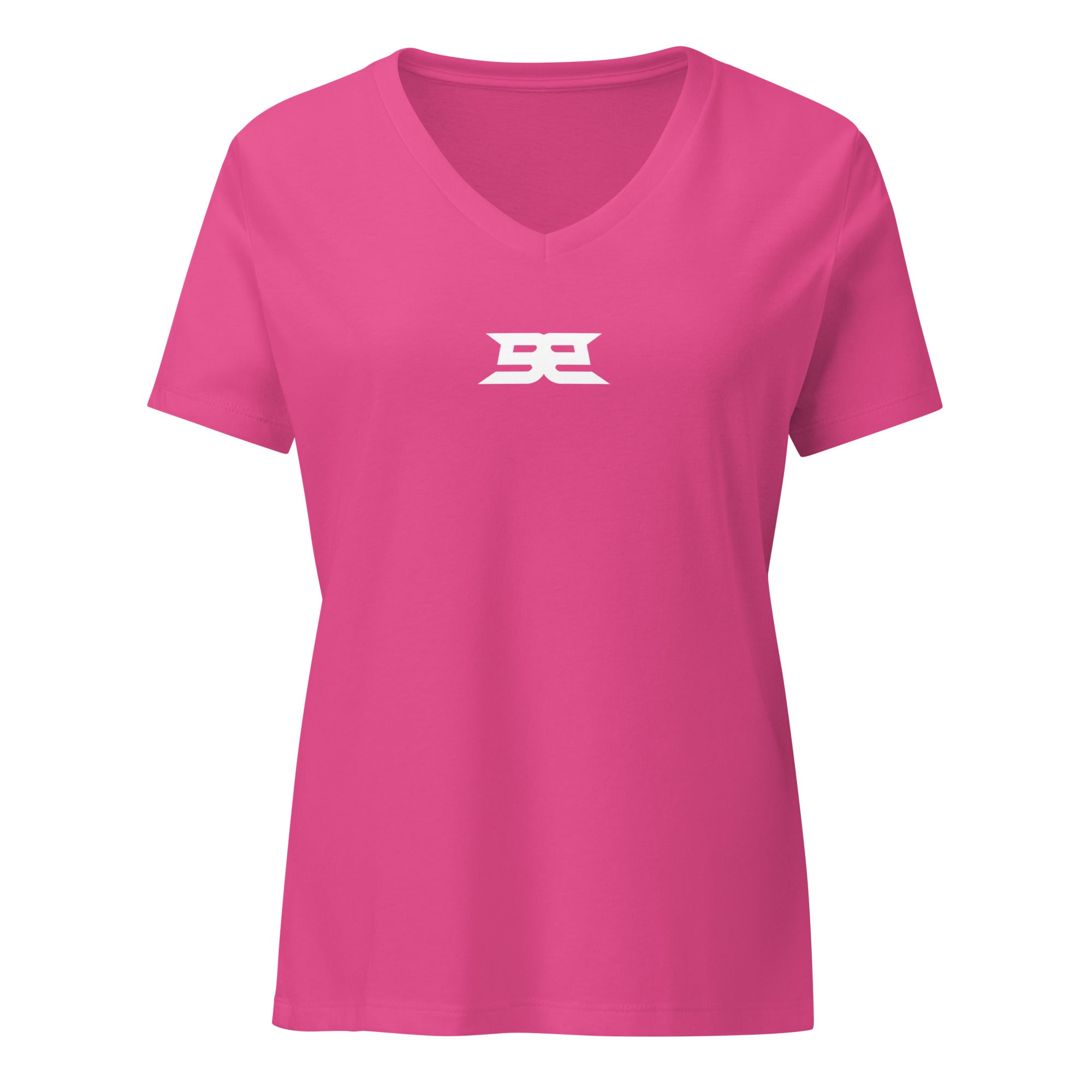 Women’s Relaxed V - Neck T-Shirt - Center Hit Berry S - BangerBay